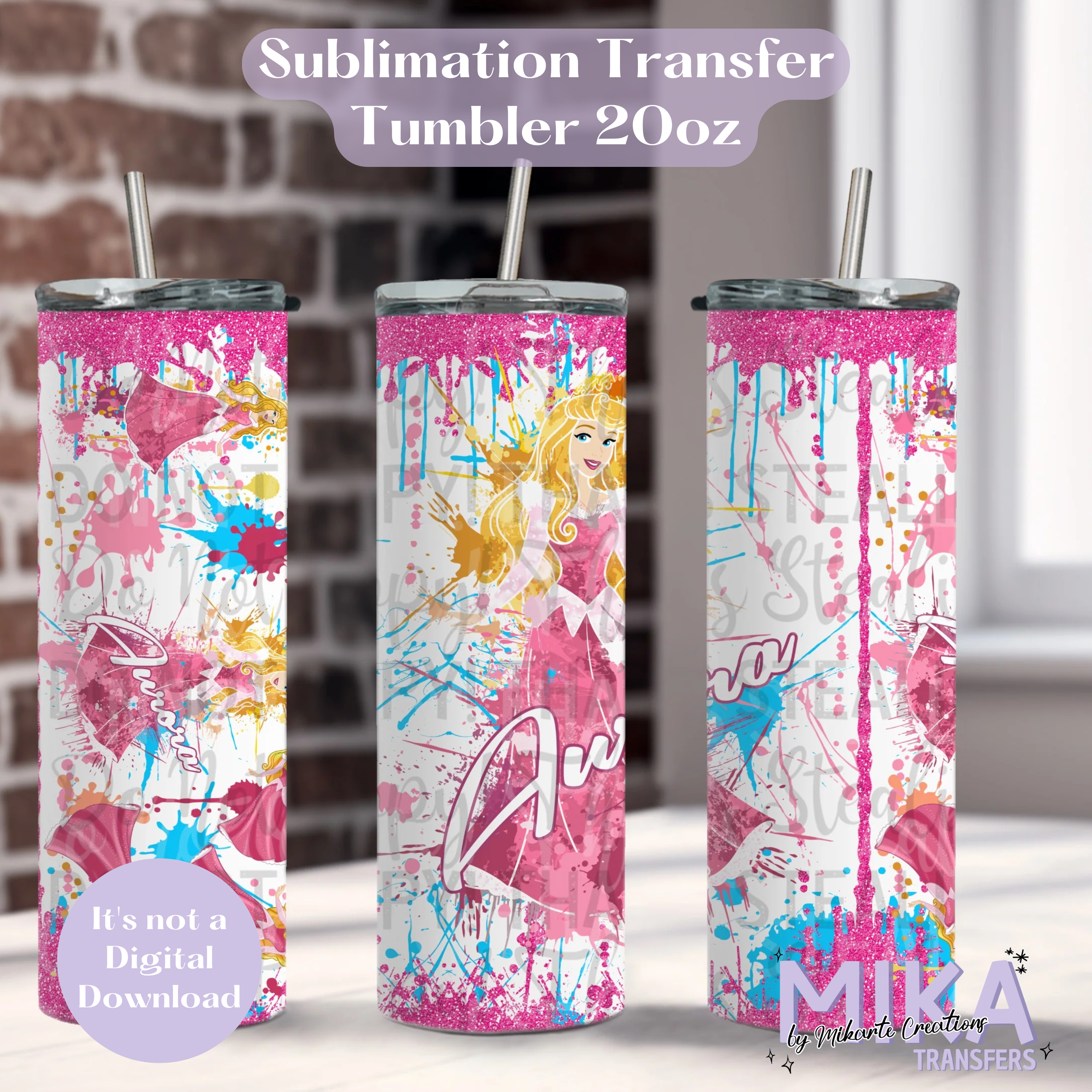 Sleepy Princess | Tumbler Sublimation Transfer