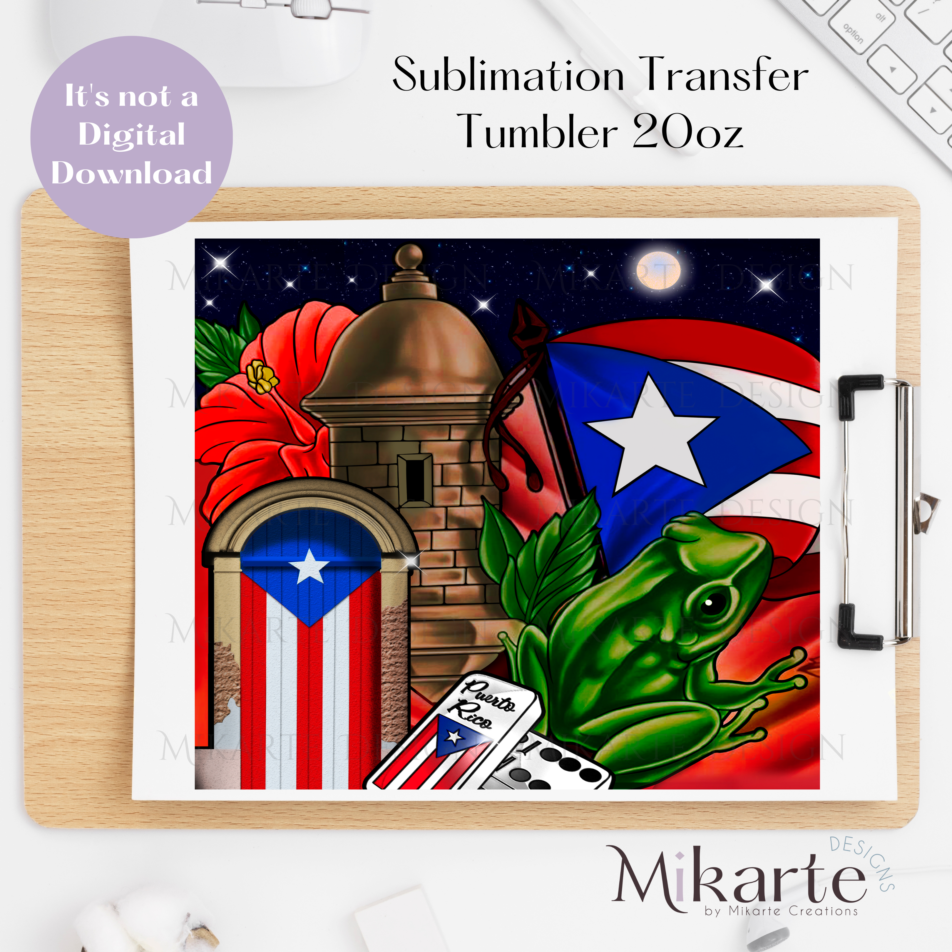 Puerto Rico - Tumbler Sublimation Transfer