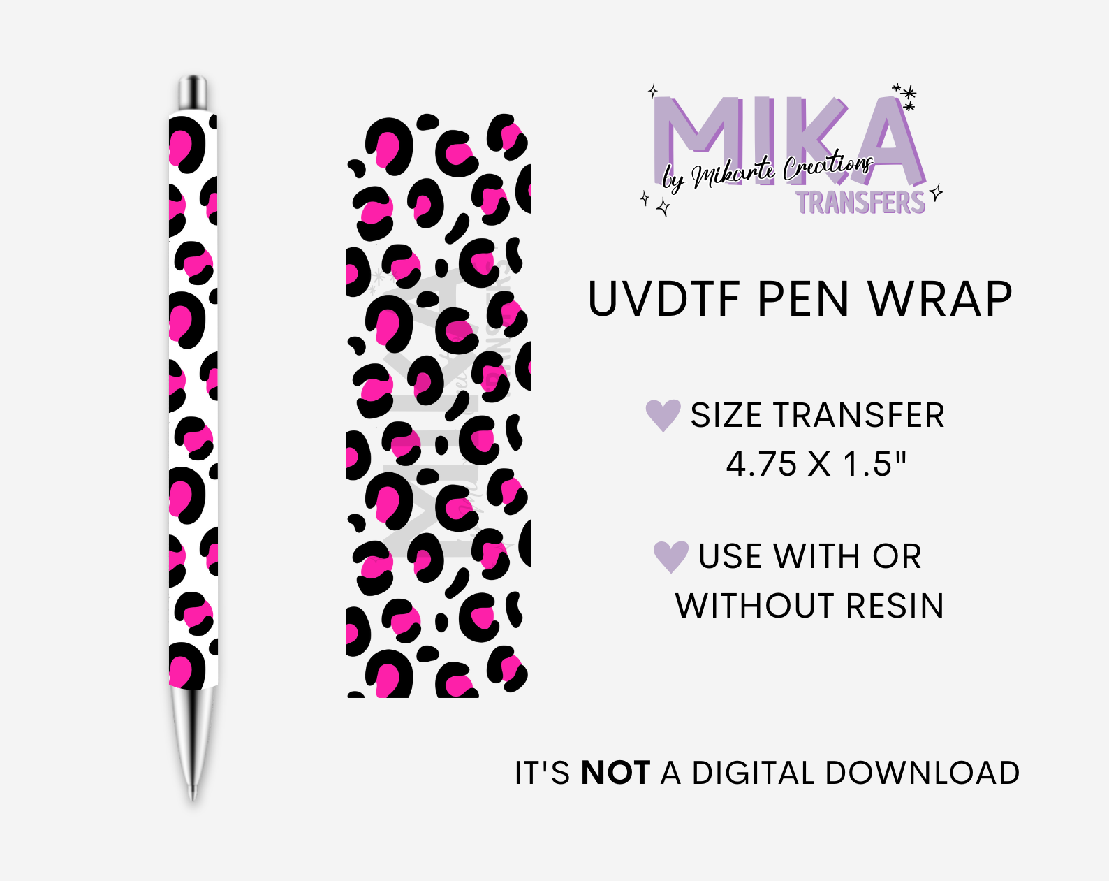 Pink Animal Print | UVDTF Pen Wrap