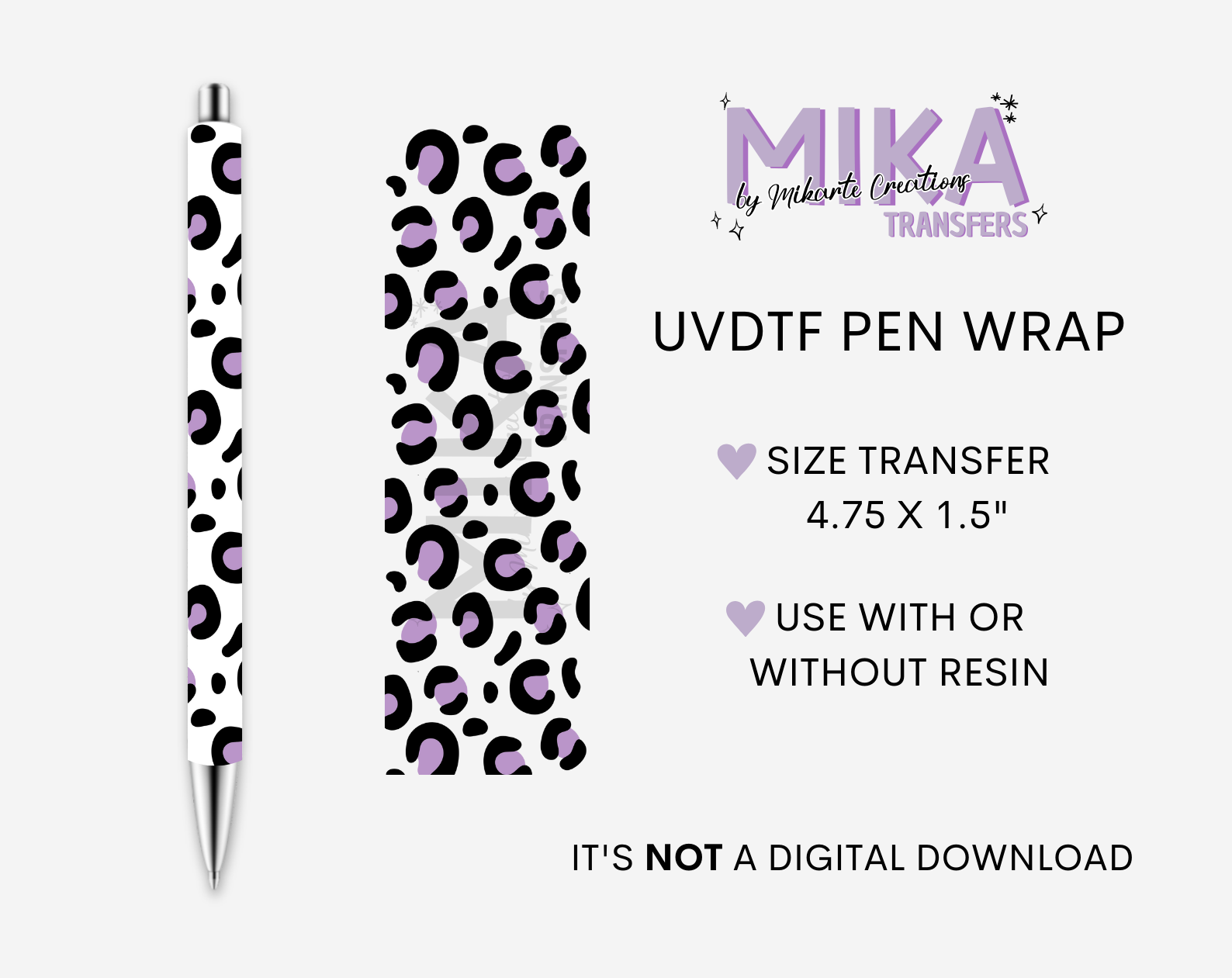 Purple Animal Print | UVDTF Pen Wrap
