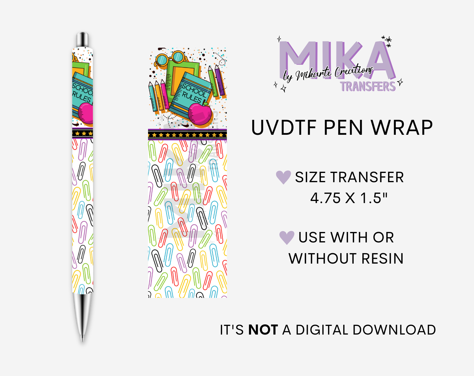 School | UVDTF Pen Wrap