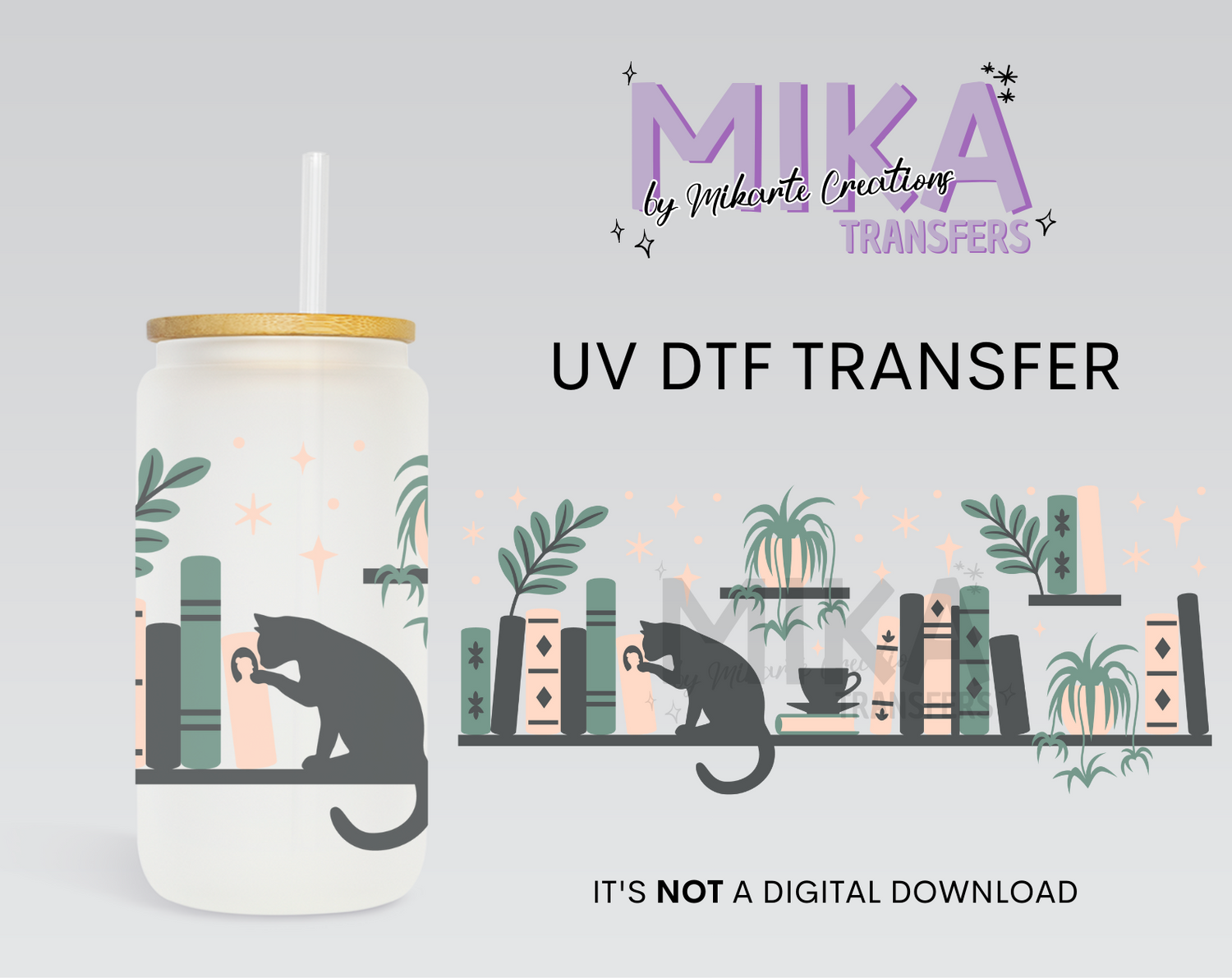 Cat & Book | UV DTF Wrap