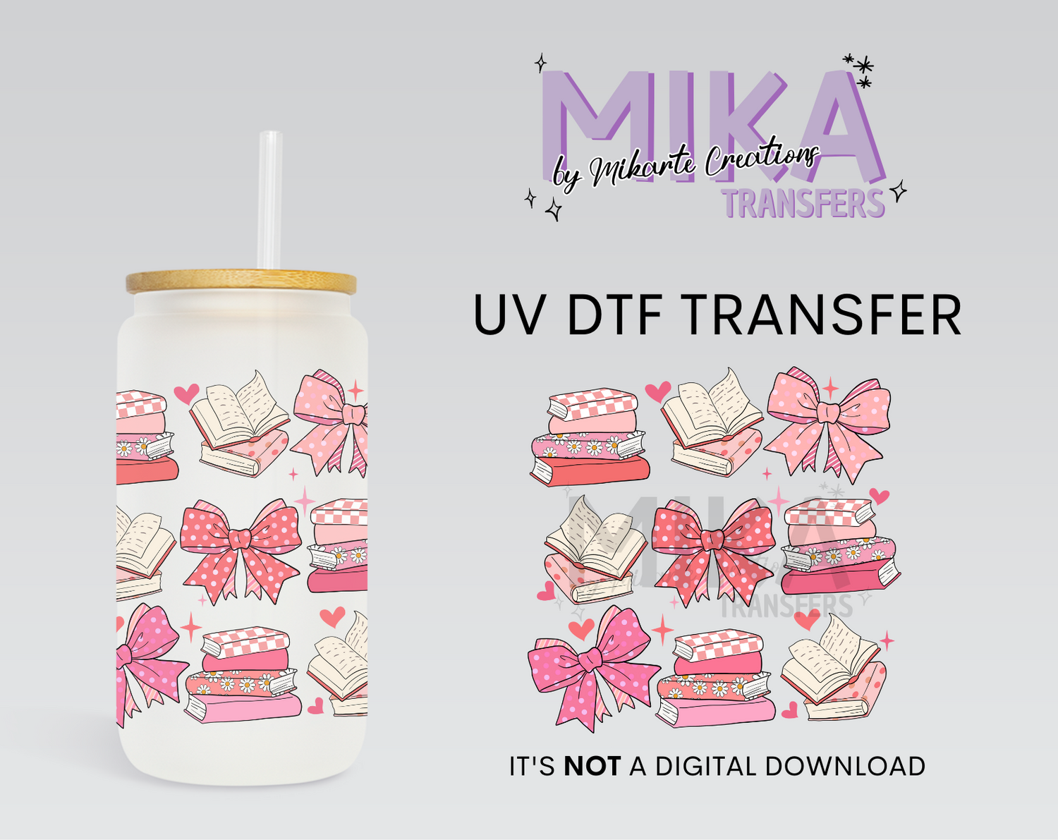 Book & Coquette| UV DTF Decal