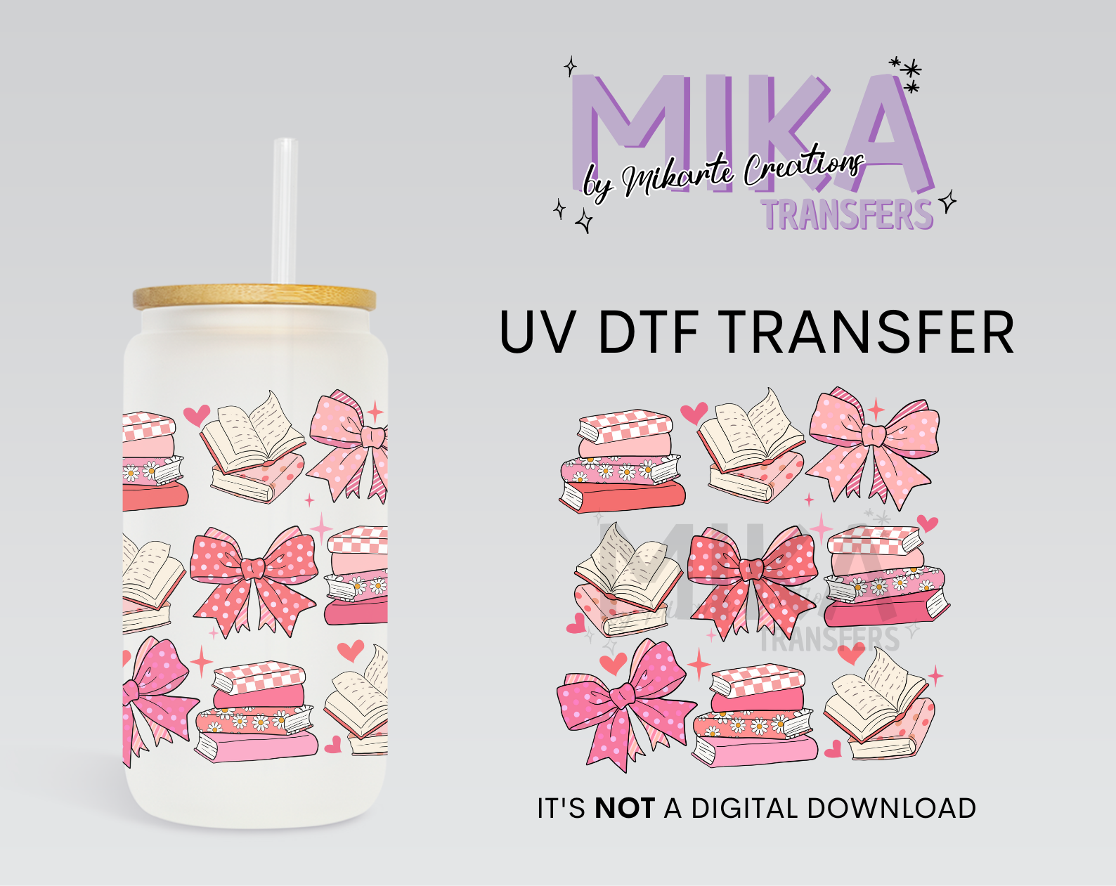 Book & Coquette| UV DTF Decal