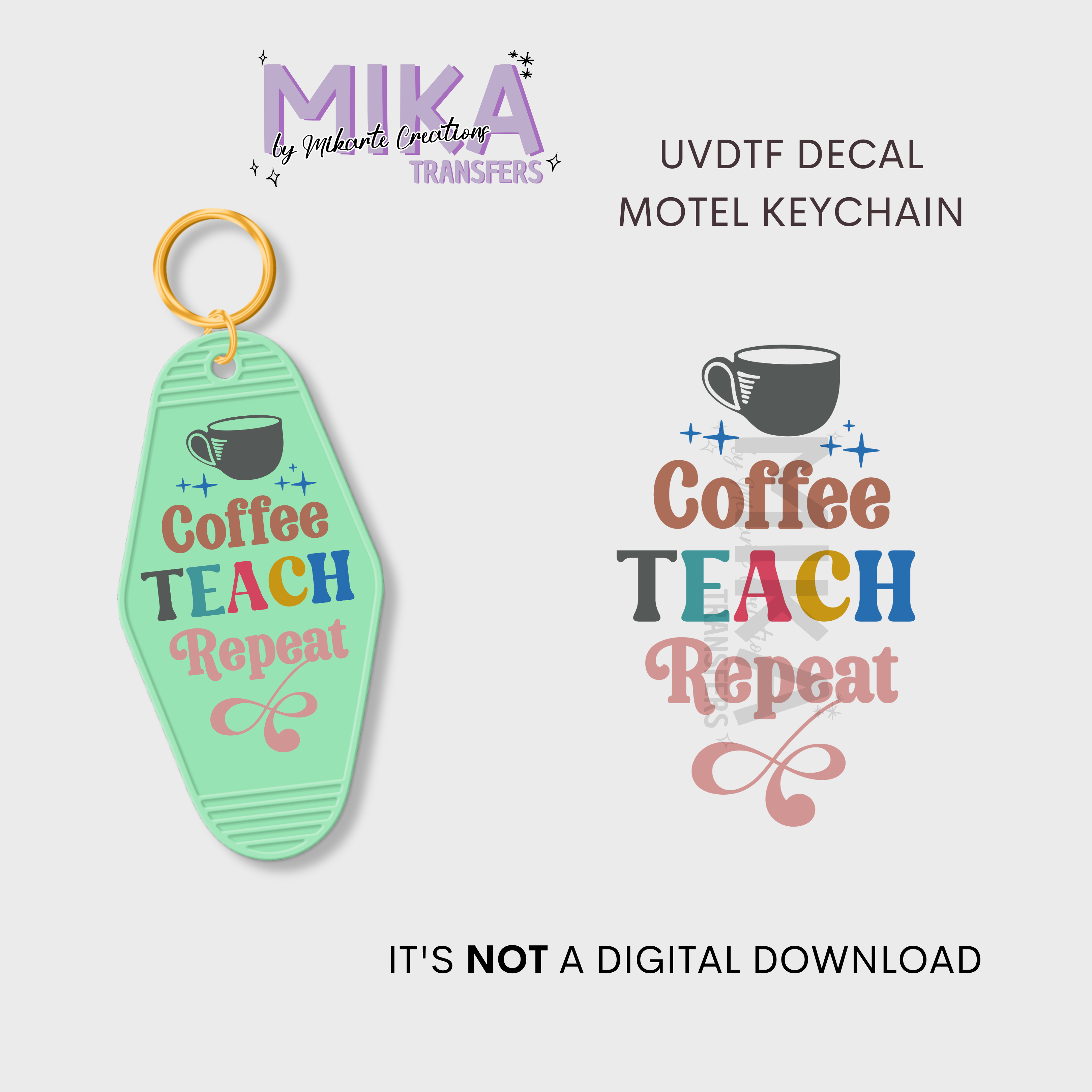 Coffee Teach Repeat | UV DTF Decal