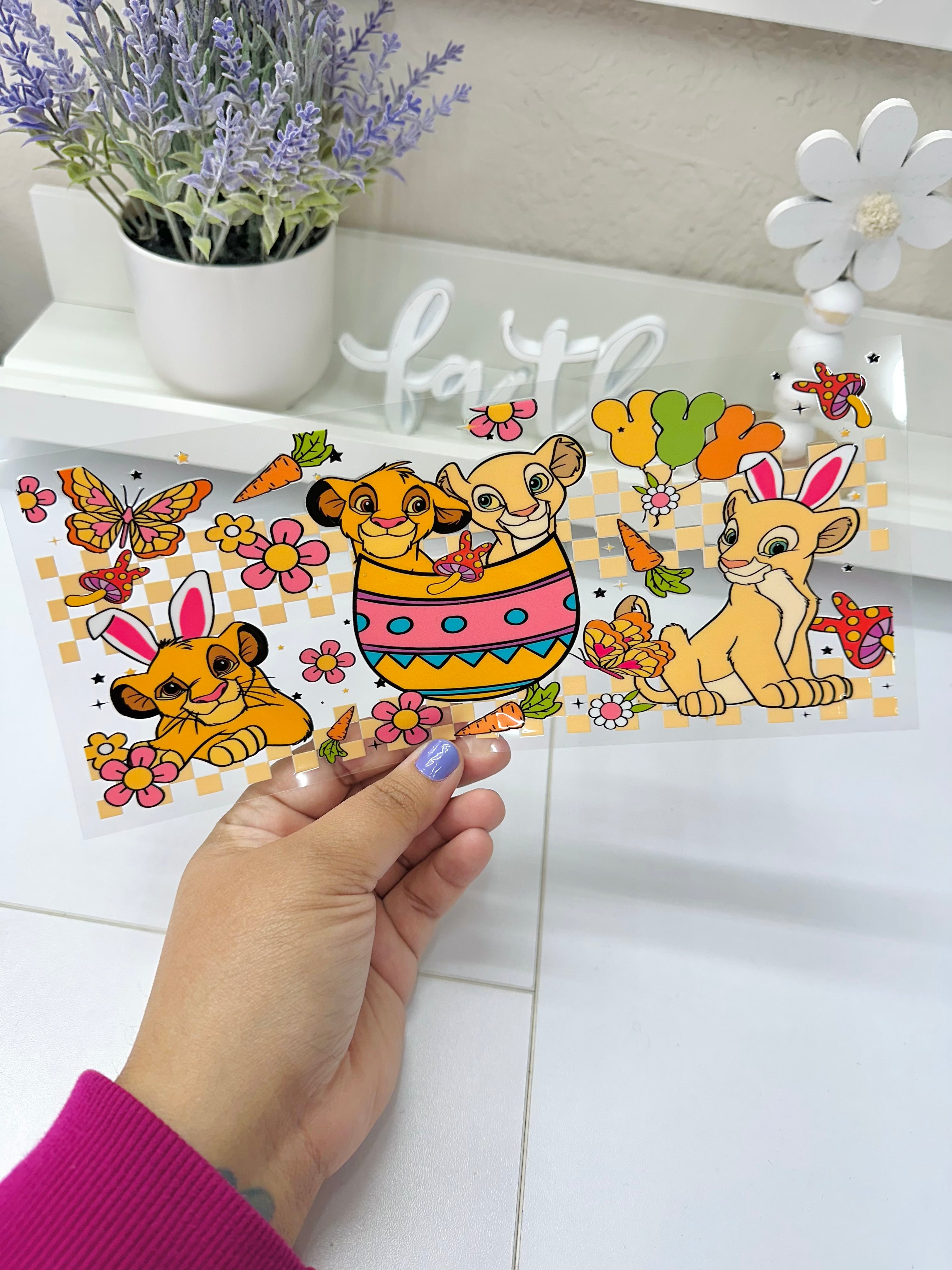 Dibujos animados de Pascua Simba | UV DTF