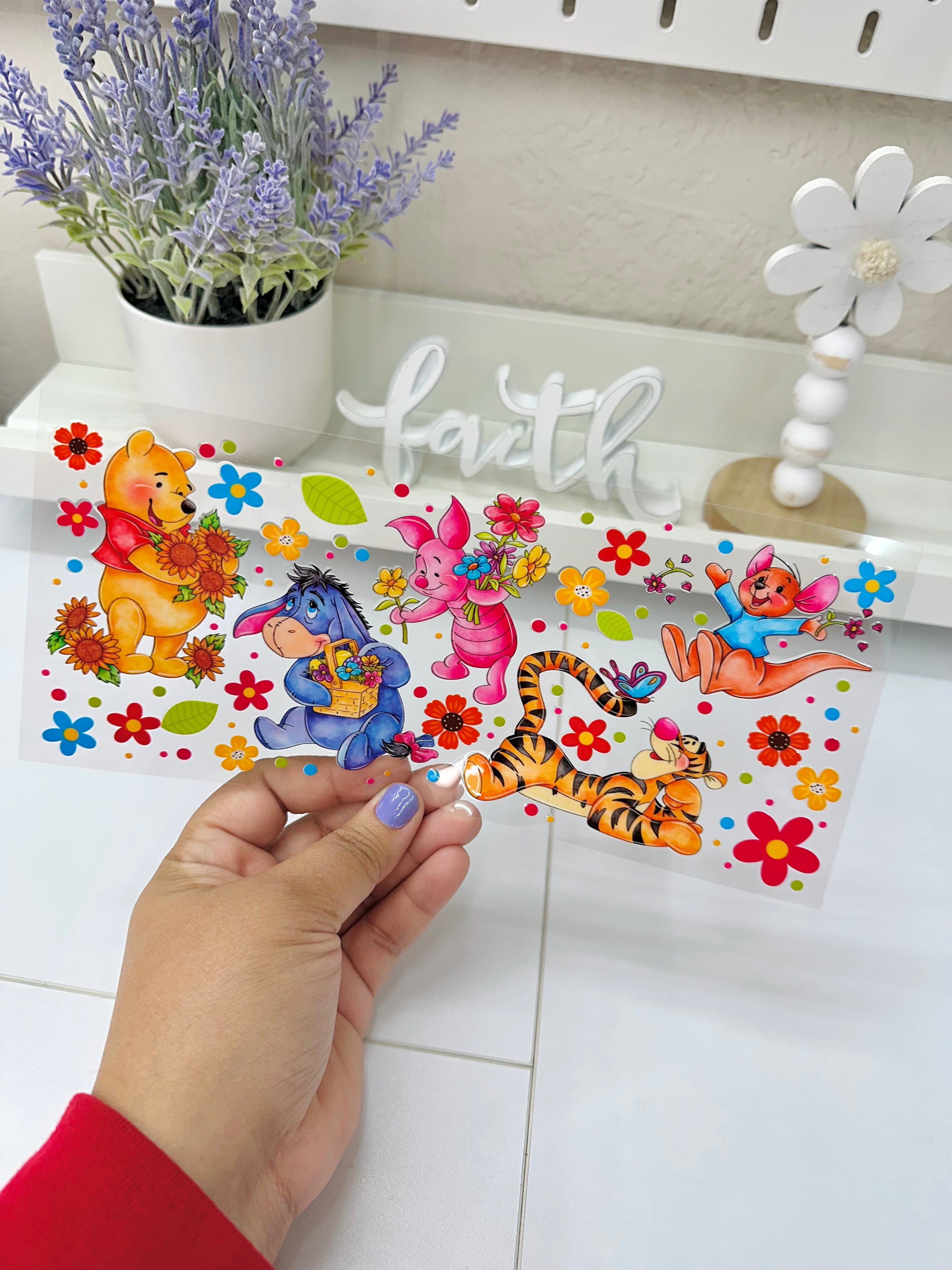 Cute Bear & Flowers | UV DTF Wrap