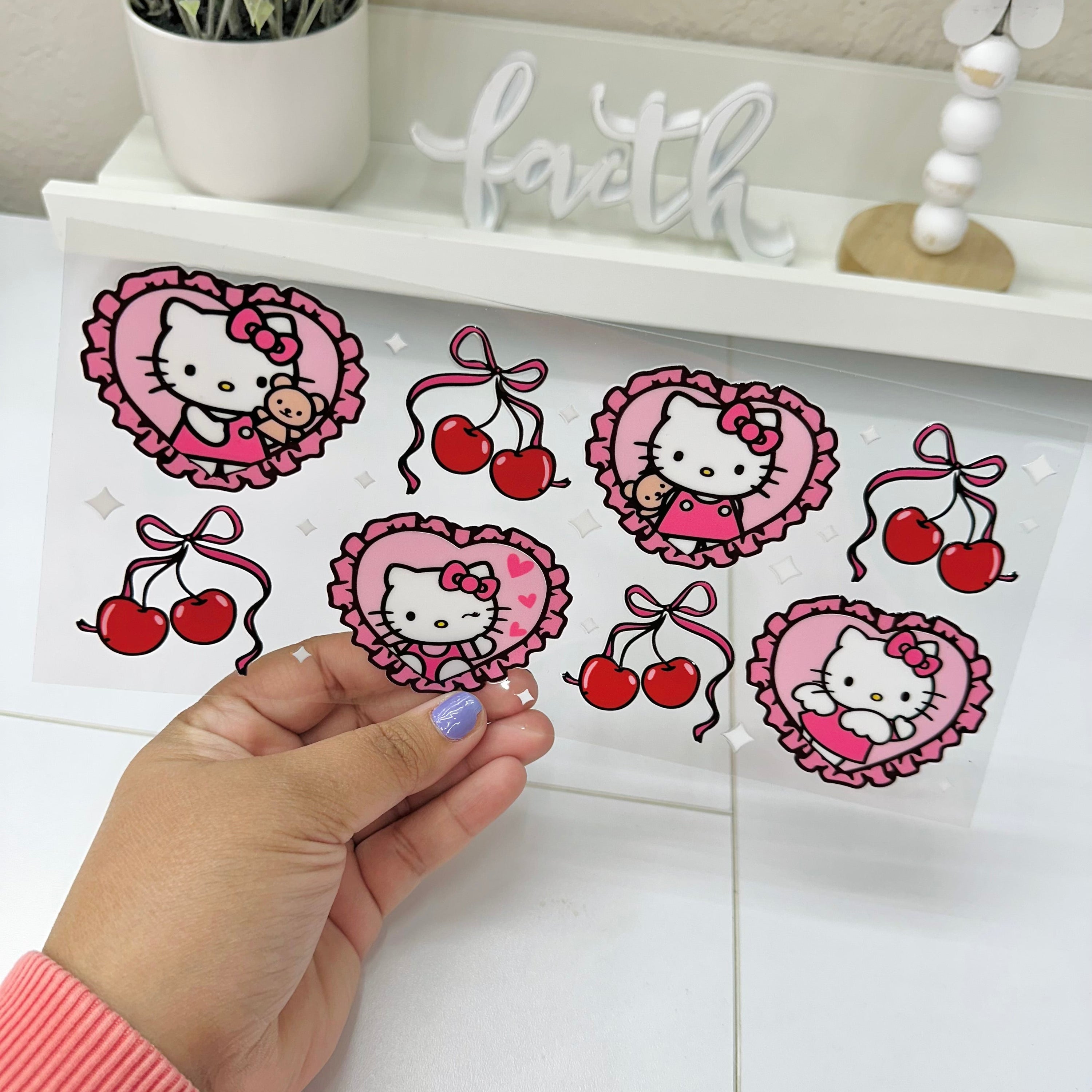 Cherry and Heart | UV DTF