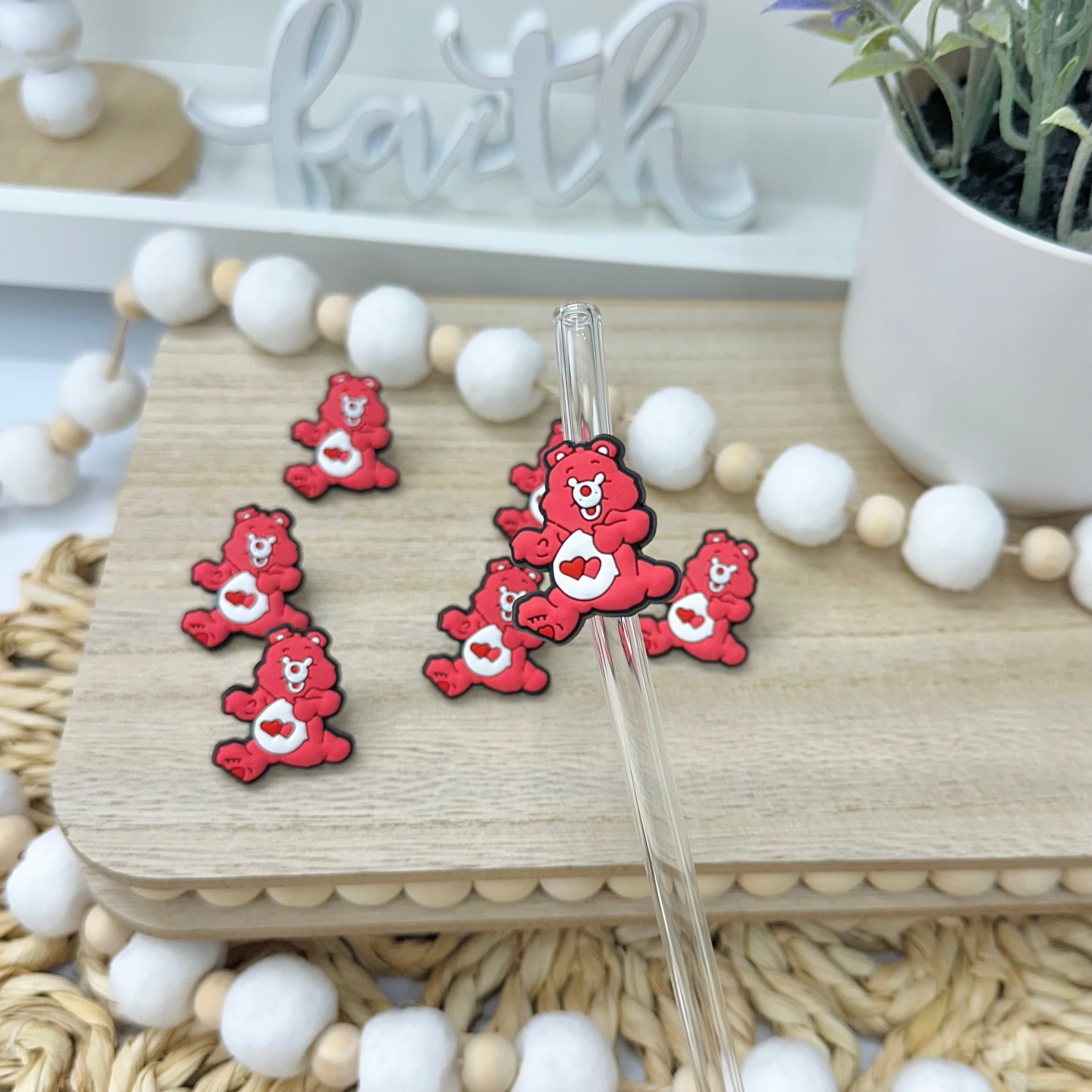 Bear Hot Pink | Straw Charms