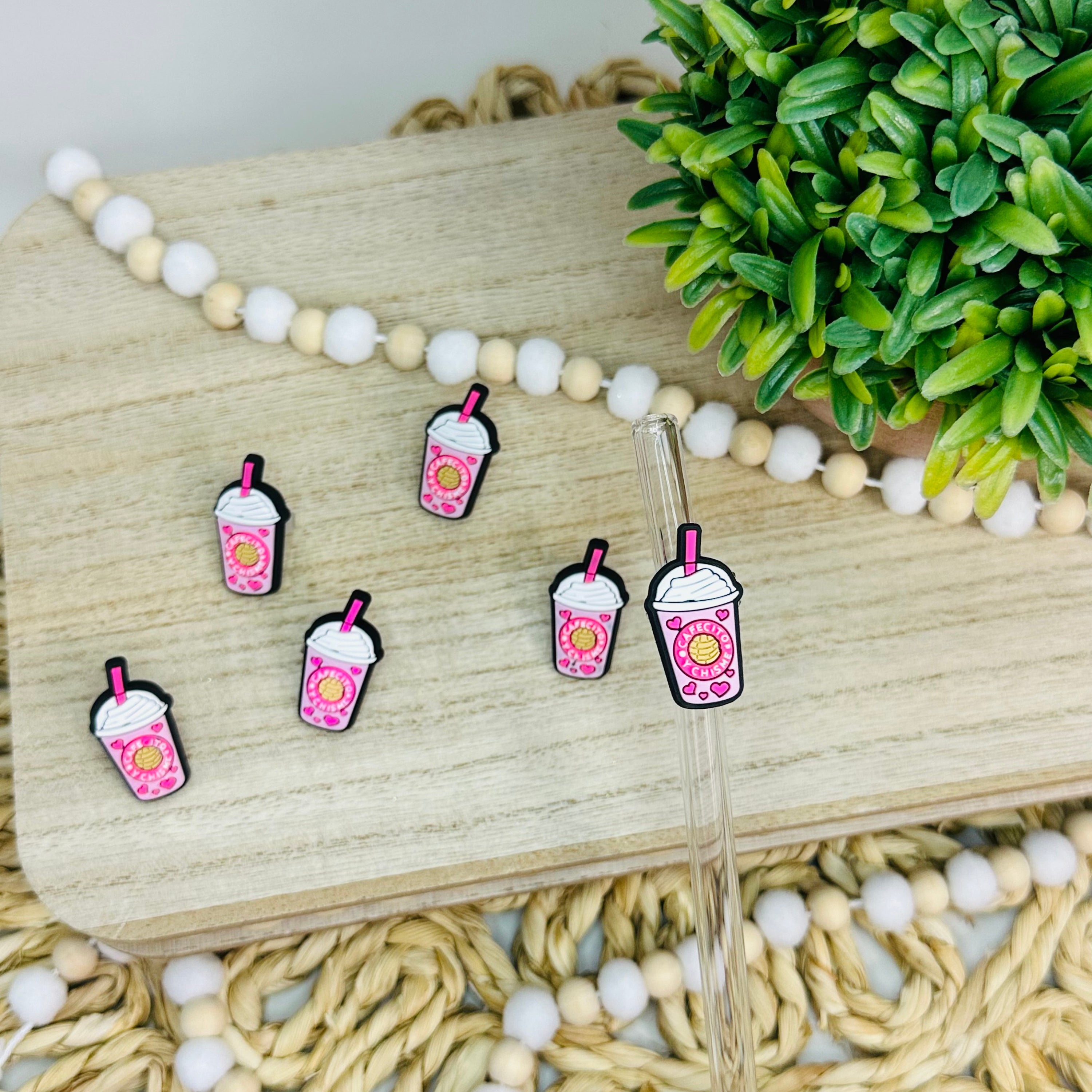 Pink Coffee | Straw Charms