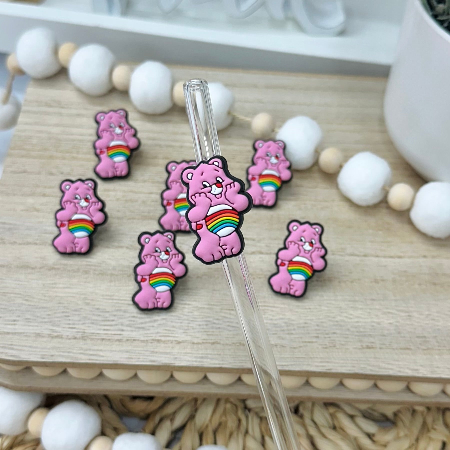 Oso rosa | Dijes de pajita
