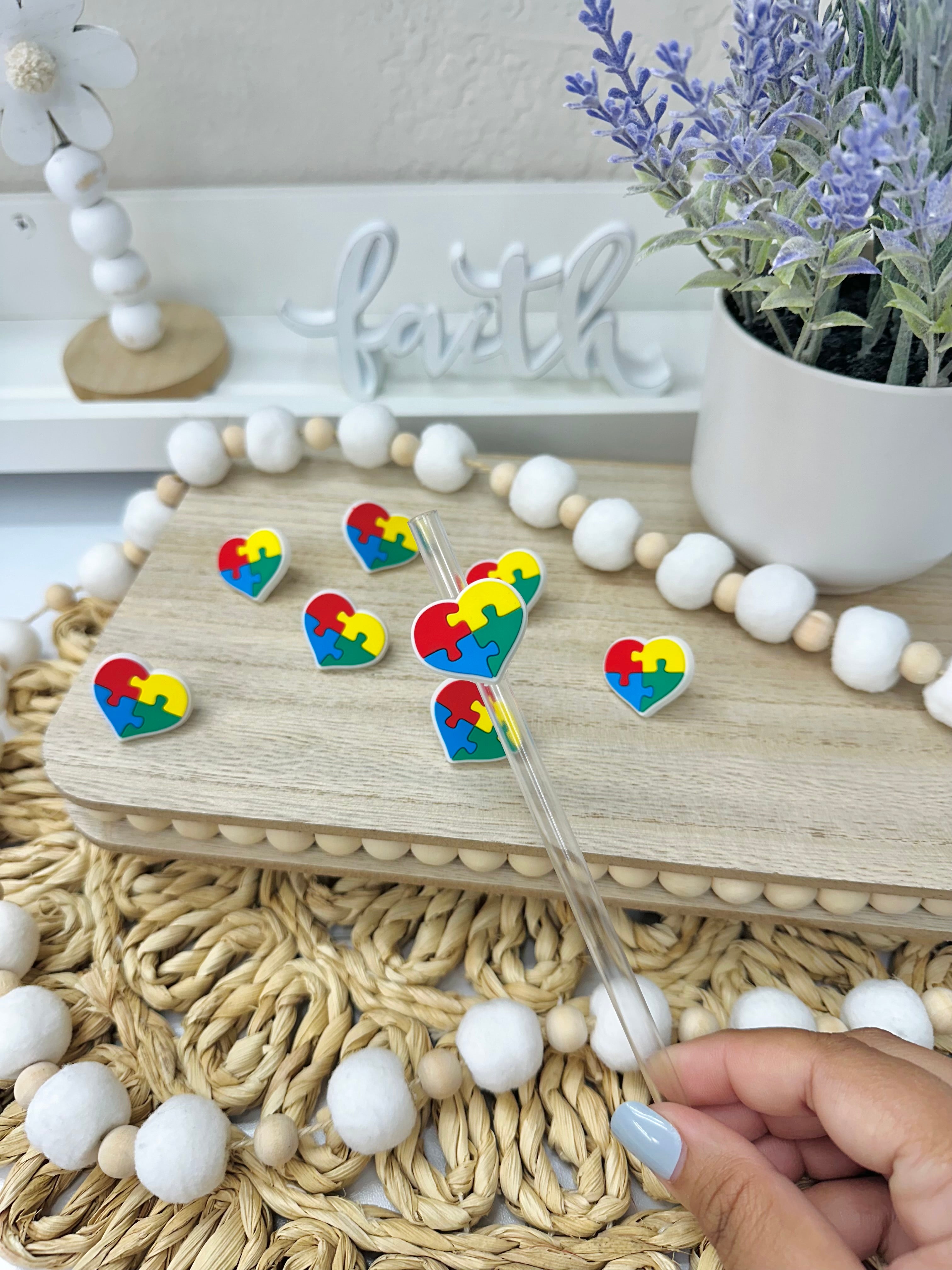 Autism Heart | Straw Charms