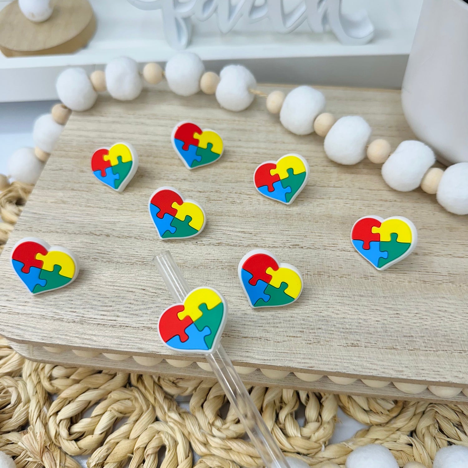 Autism Heart | Straw Charms