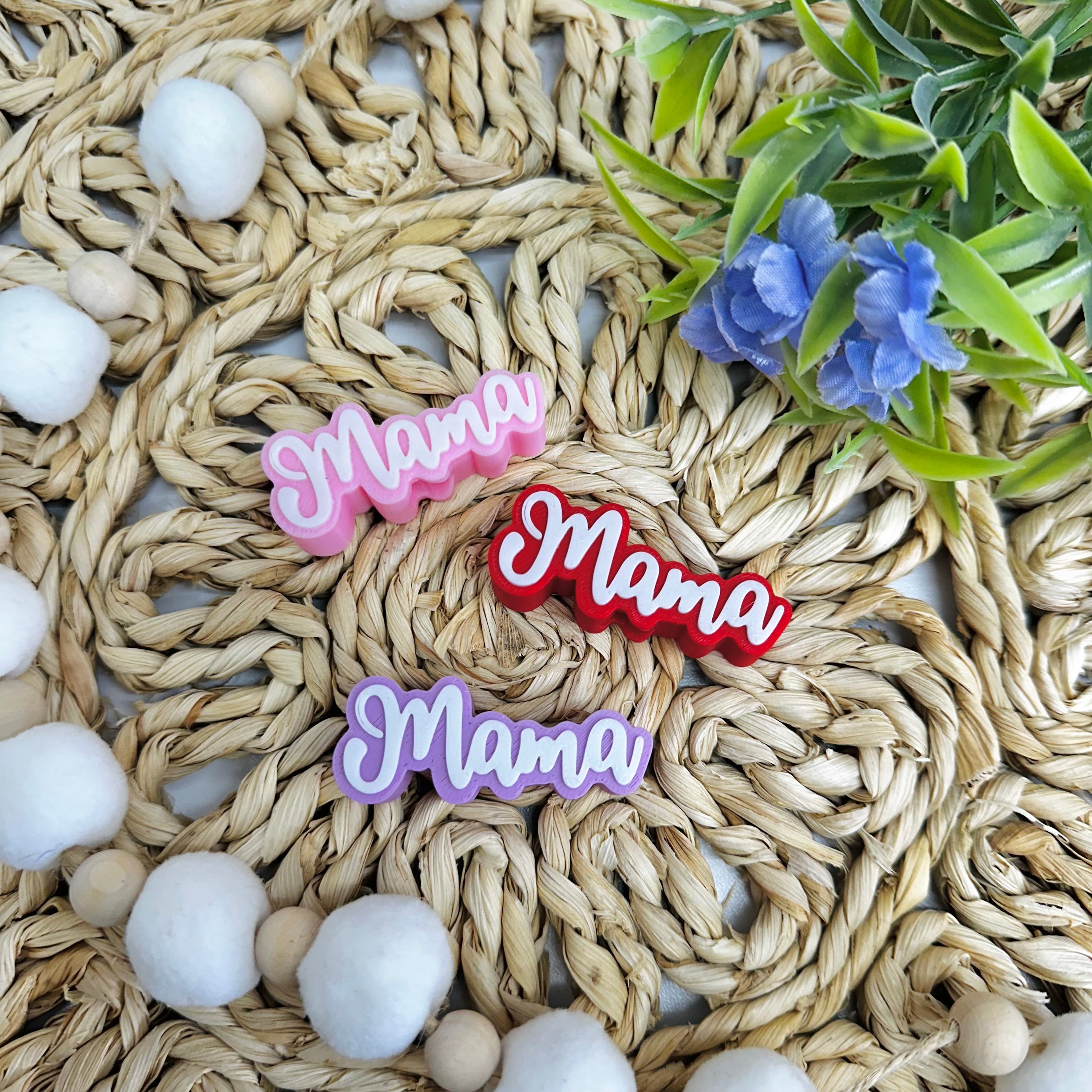 Mama 3D Straw Topper