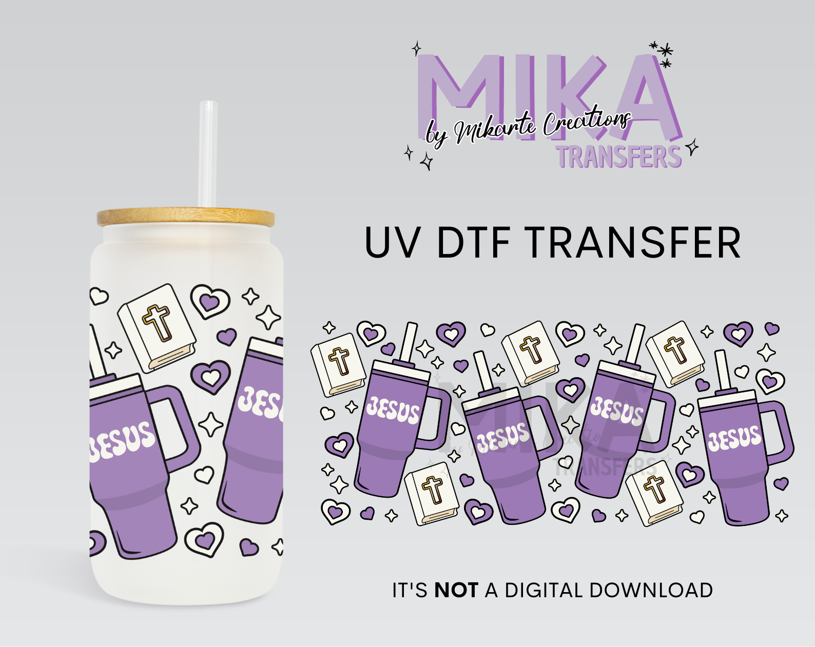 Purple Jesus cup | UV DTF Wrap