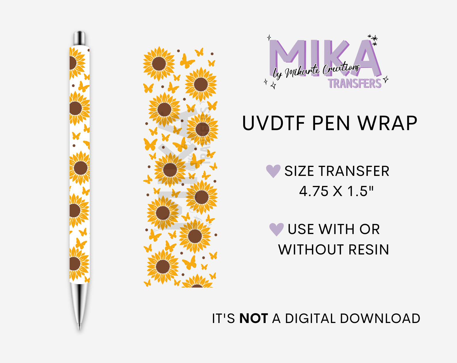 Sunflower | UVDTF Pen Wrap