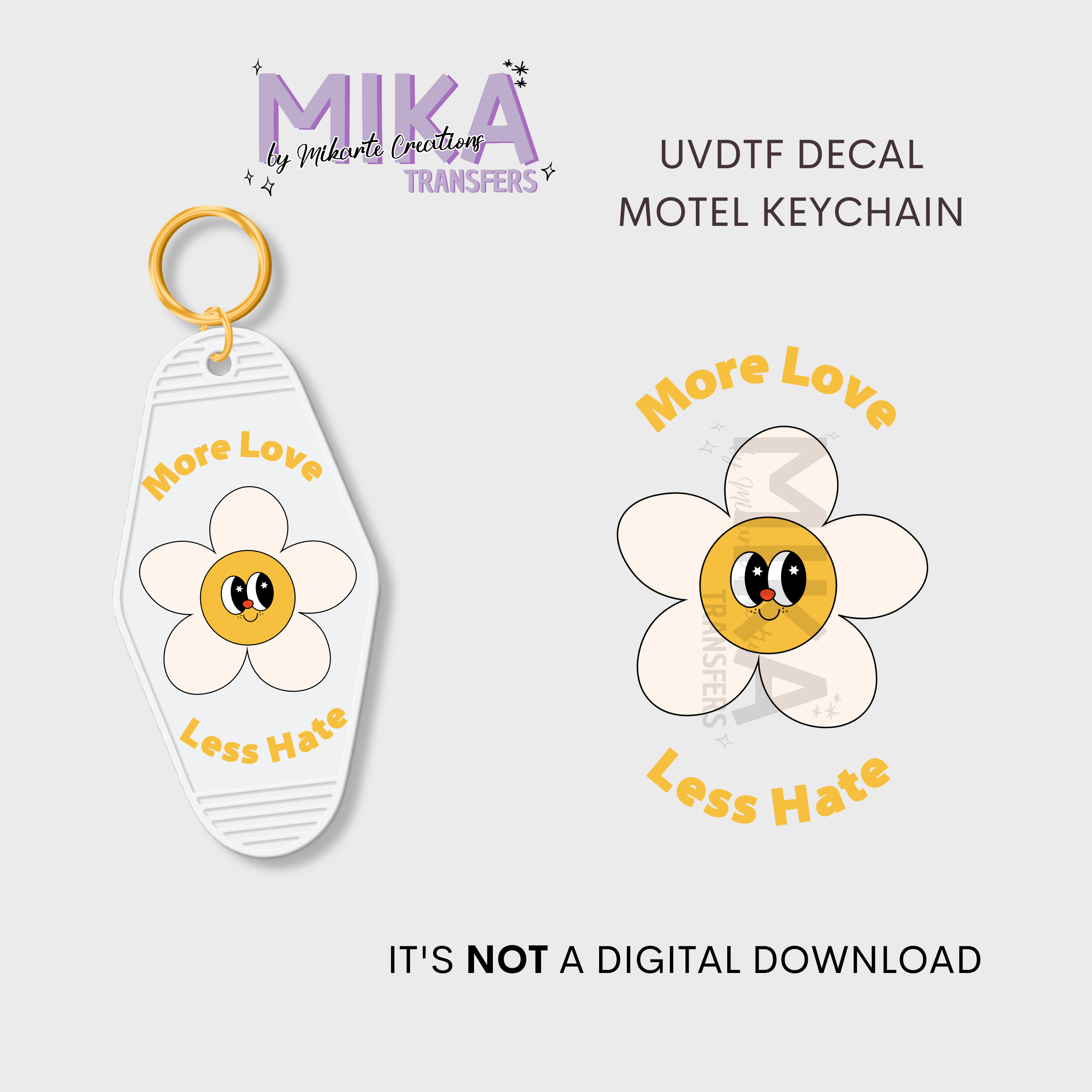 More Love Less Hate | UV DTF Decal