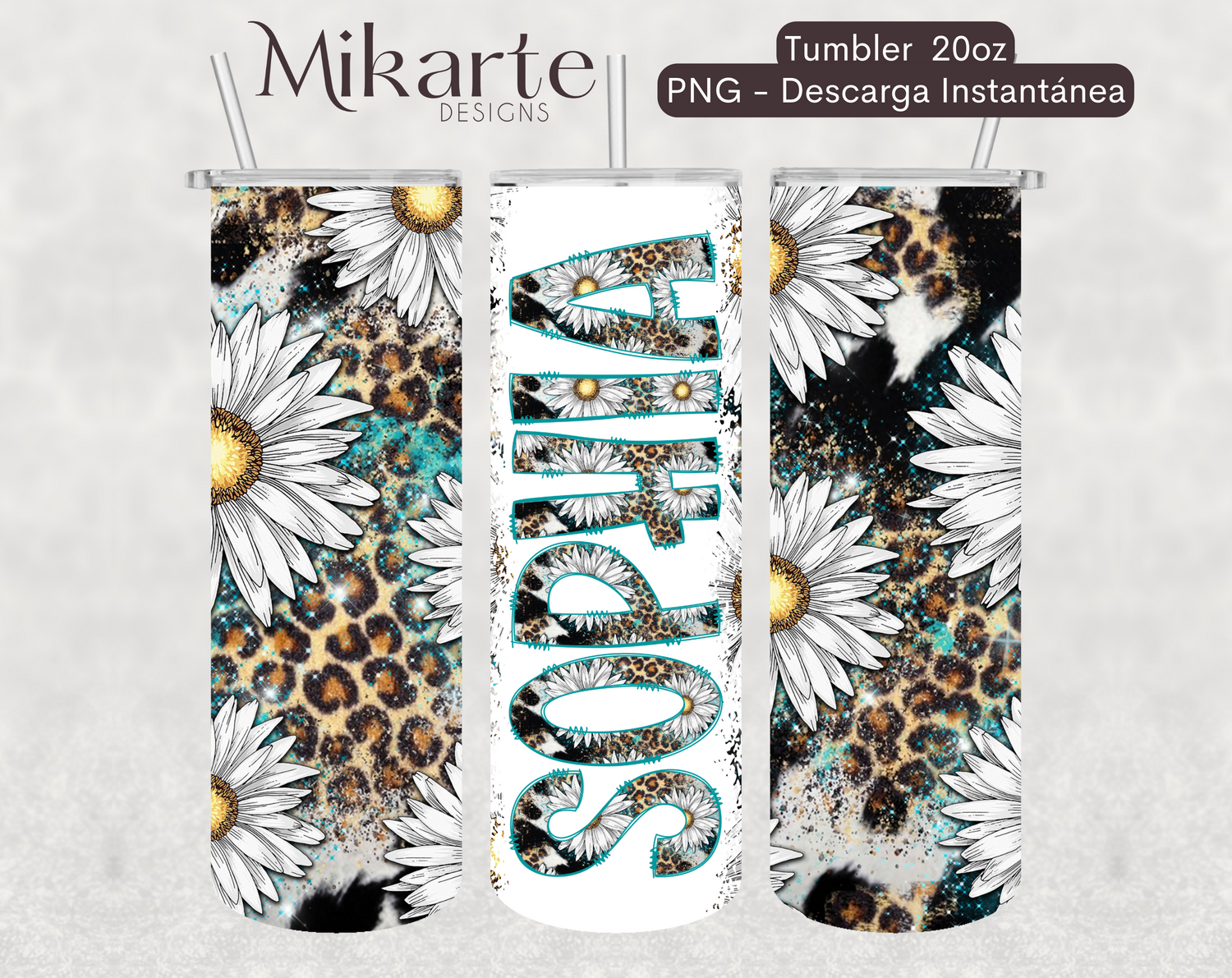 Flower Country |Design & Letters Tumbler PNG