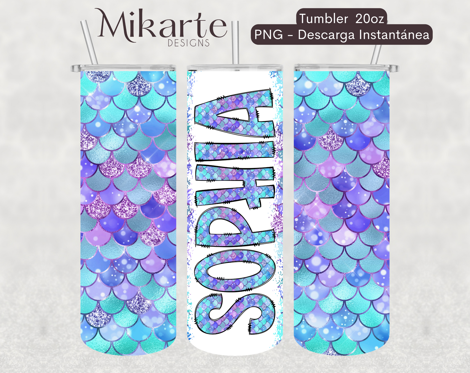 Sirenas | Design & Letters Tumbler PNG