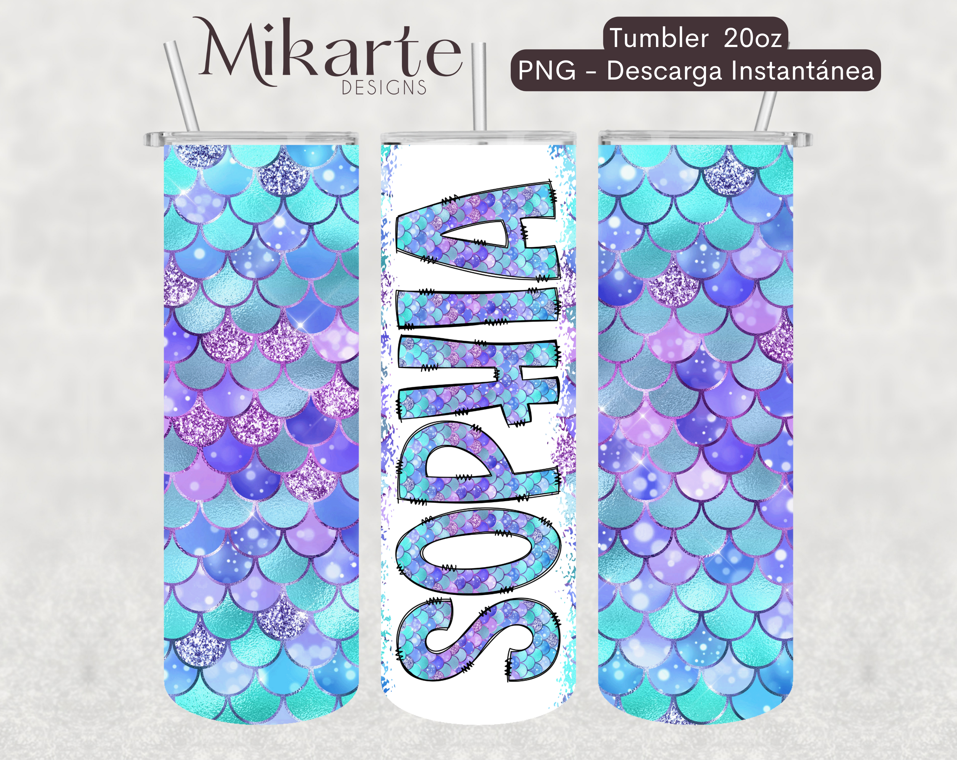 Sirenas | Design & Letters Tumbler PNG