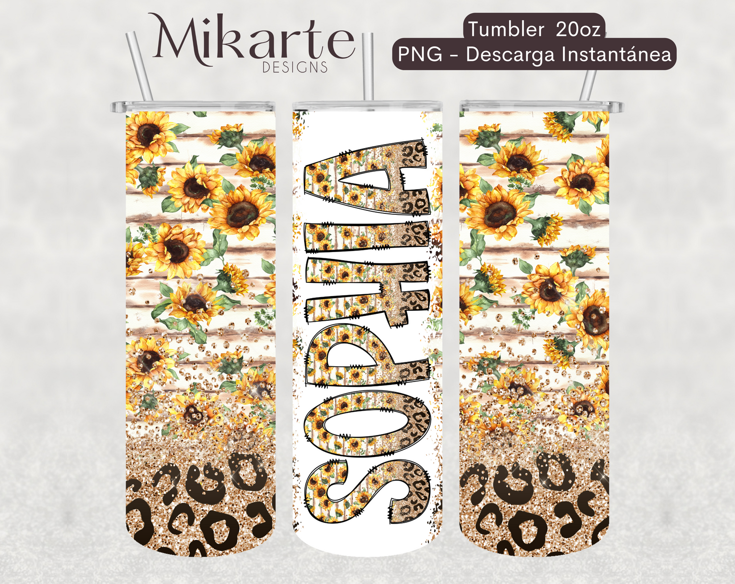 Girasol | Design & Letters Tumbler PNG