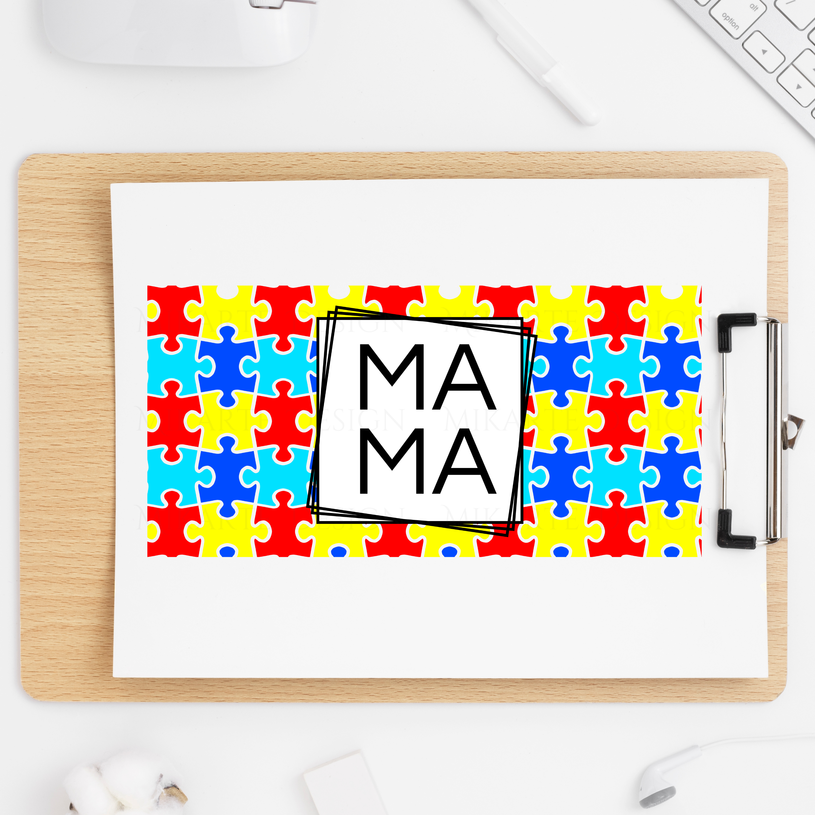 Autism Mom - Glass Can Sublimation Transfer
