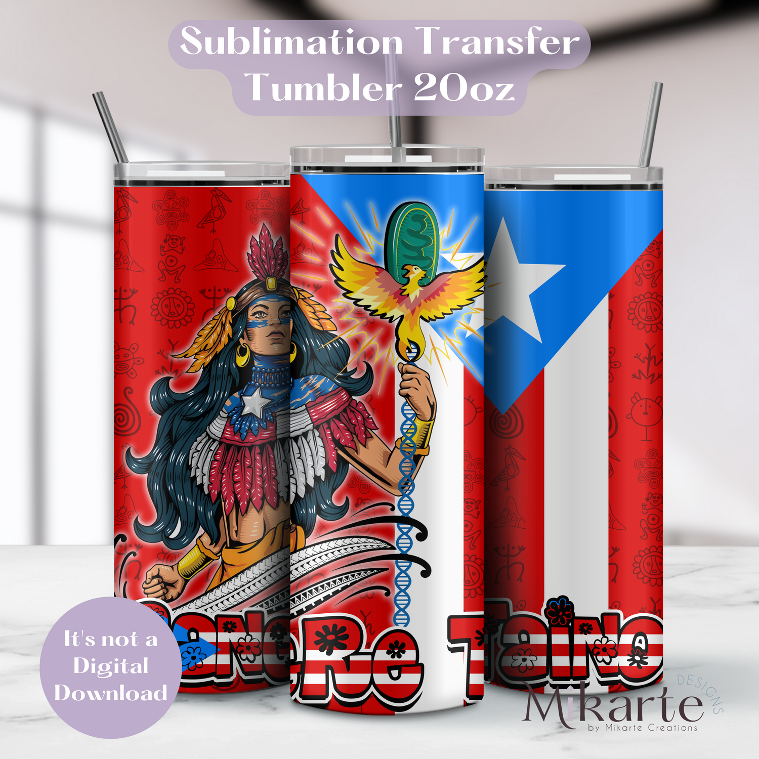 Sangre Taino - Tumbler Sublimation Transfer