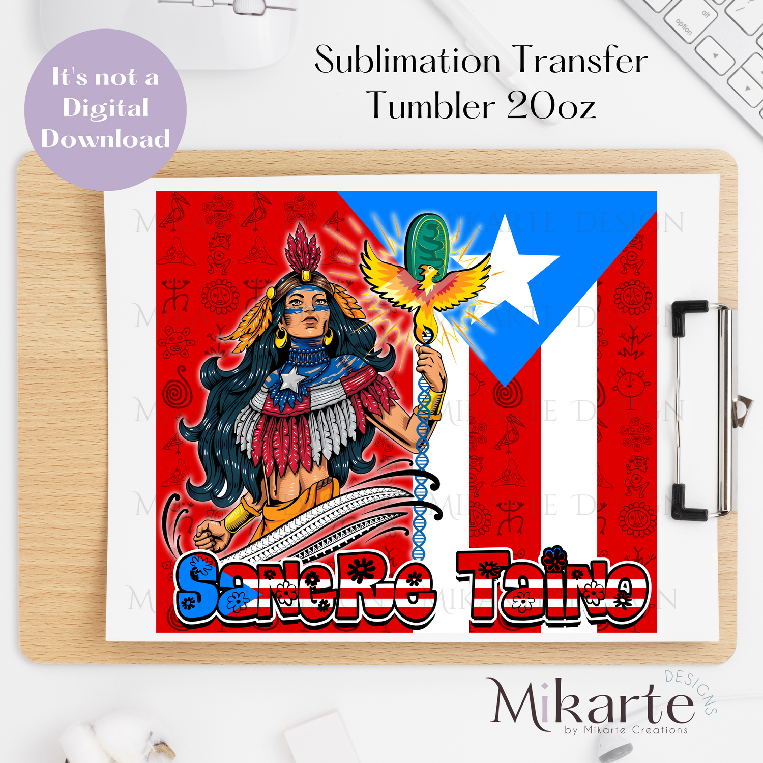 Sangre Taino - Tumbler Sublimation Transfer