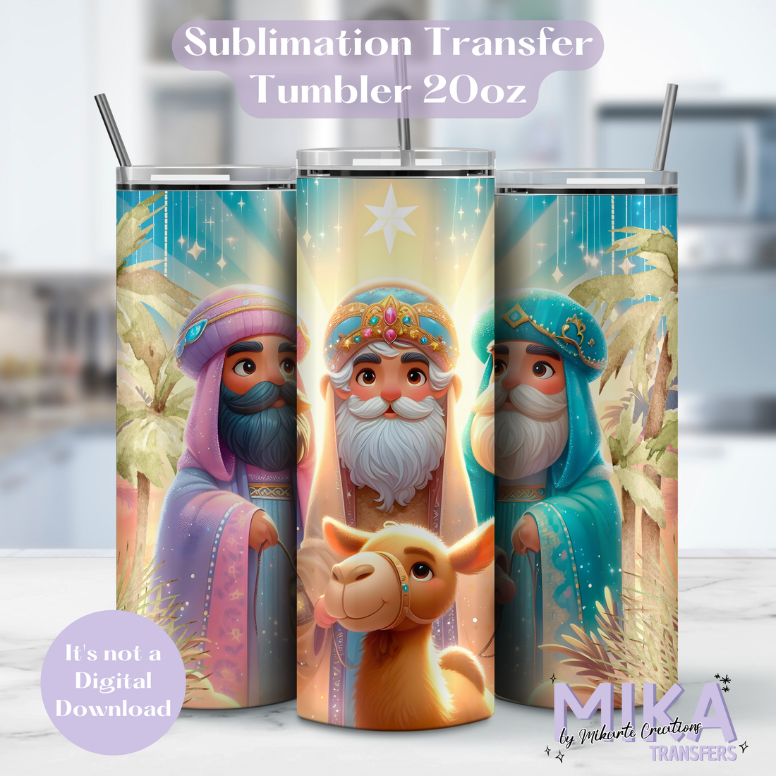 Los 3 Reyes Magos | Tumbler Sublimation Transfer