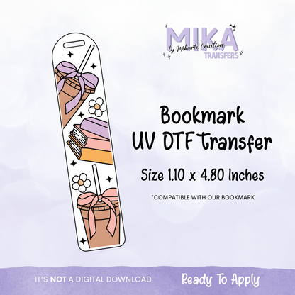 Iced Coffee with flower | Bookmark UV DTF