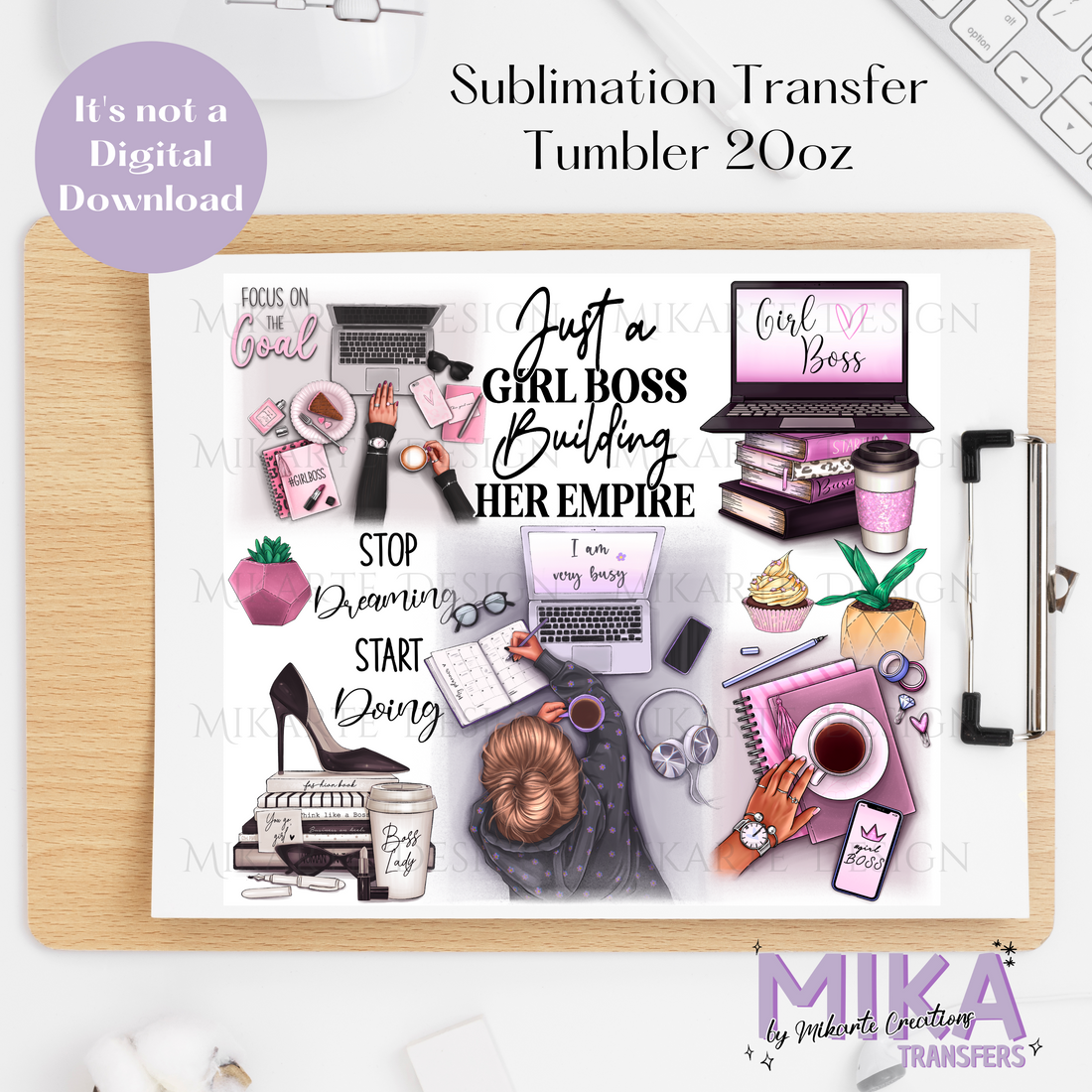 Just a Girl Boss | Tumbler Sublimation Transfer