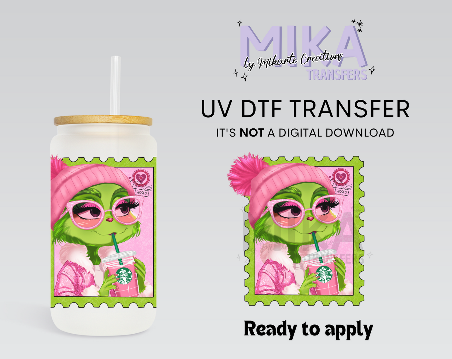 Girl Green Christmas | UV DTF Decal