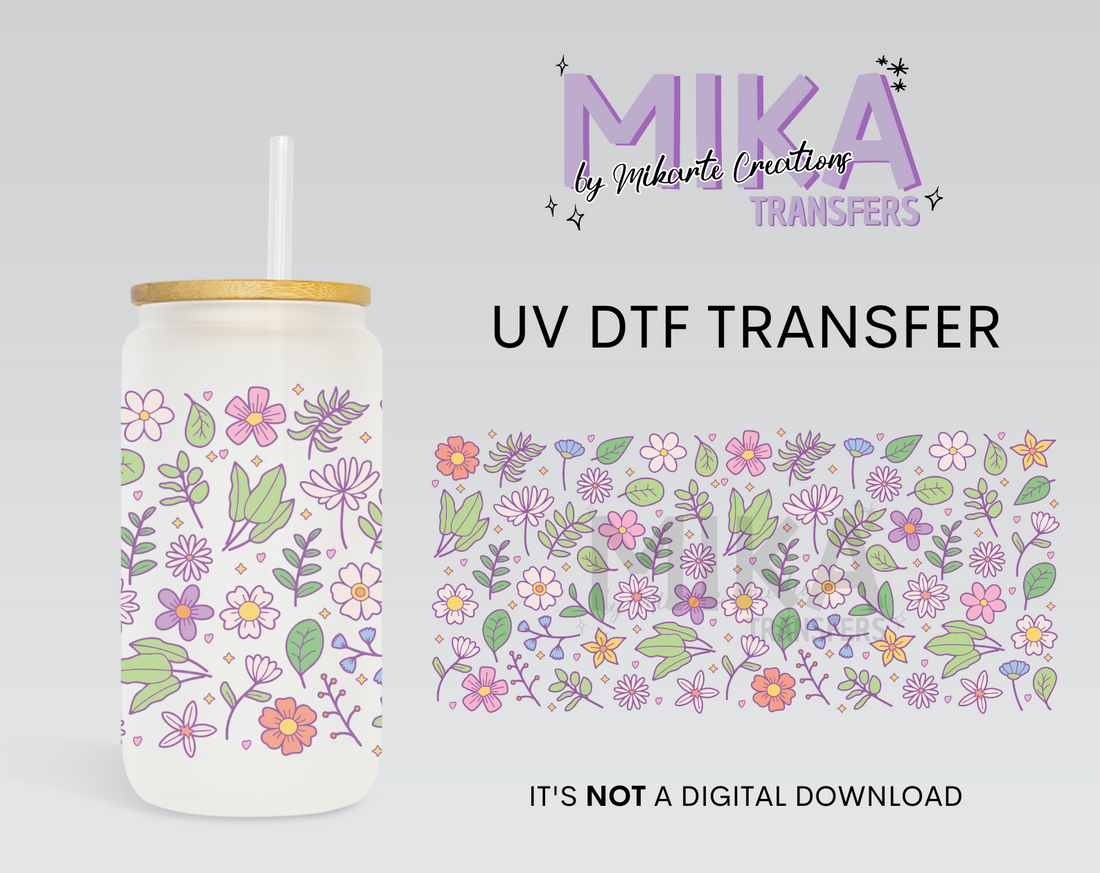 Flowers + Leaves | UV DTF Wrap