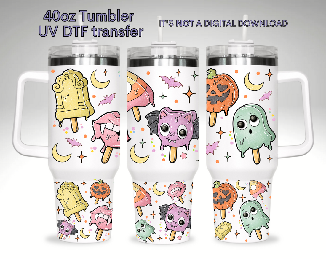 Pastel Halloween Popsicle | UV DTF 40oz Tumber