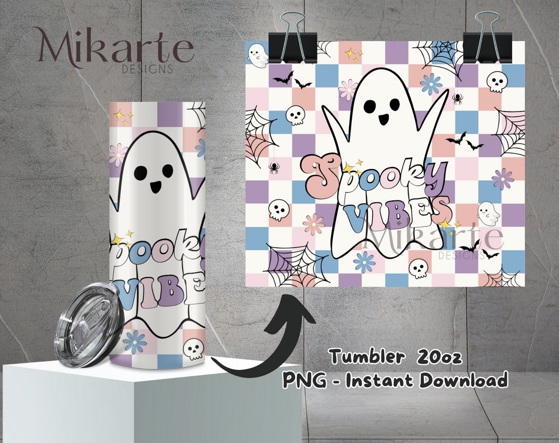 Cute Halloween Spooky Vibes | Tumbler PNG Digital Design