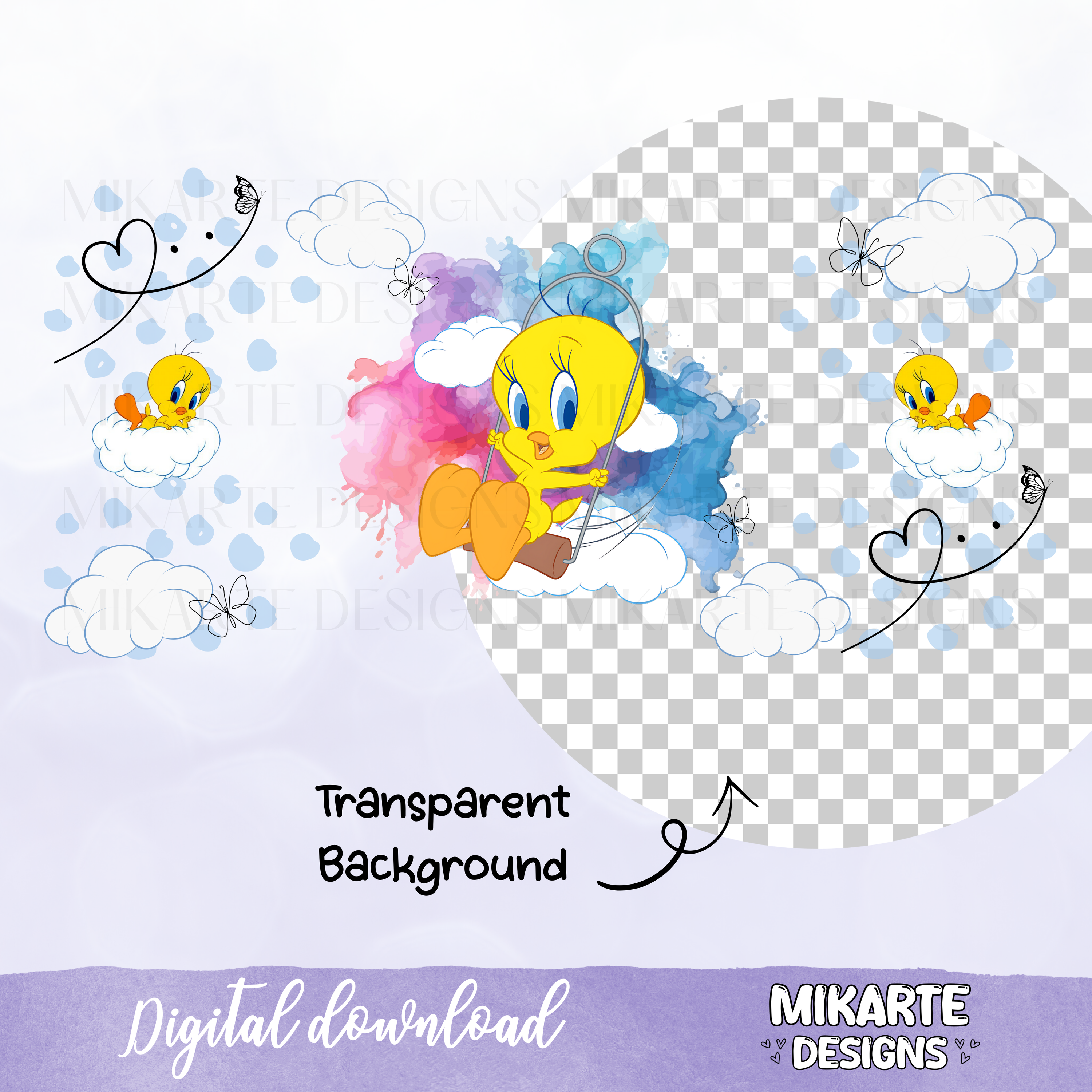 Bonito pajarito | Diseño digital PNG de vaso de cristal de 16 oz