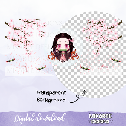 Nezuko | 16oz Glass Can PNG Digital Design