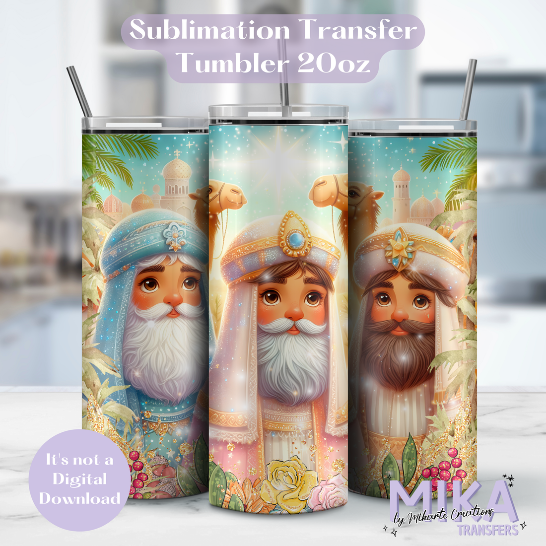 Los 3 Reyes Magos | Tumbler Sublimation Transfer