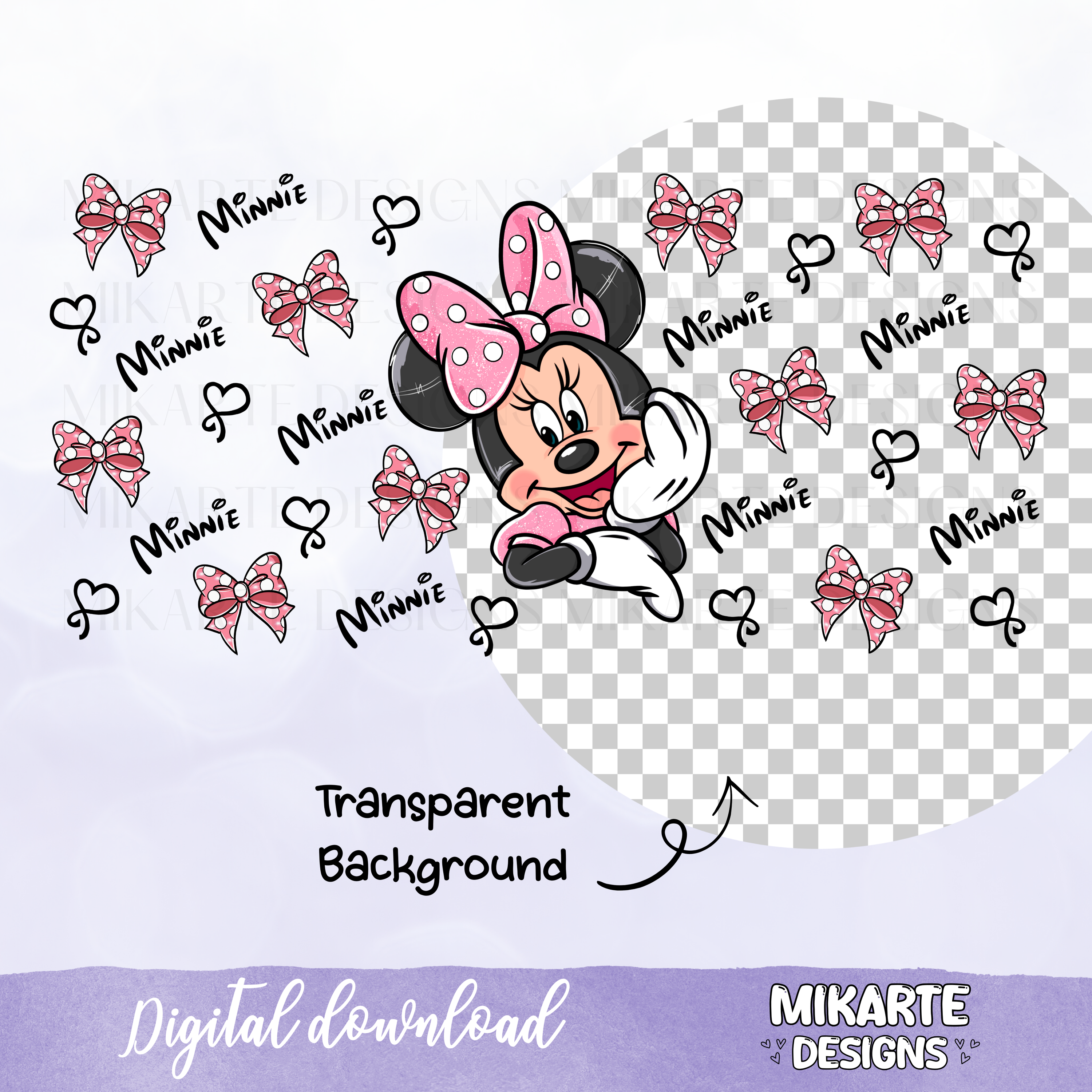 Niña Ratón | Diseño Digital PNG de Vaso de Vidrio de 16oz