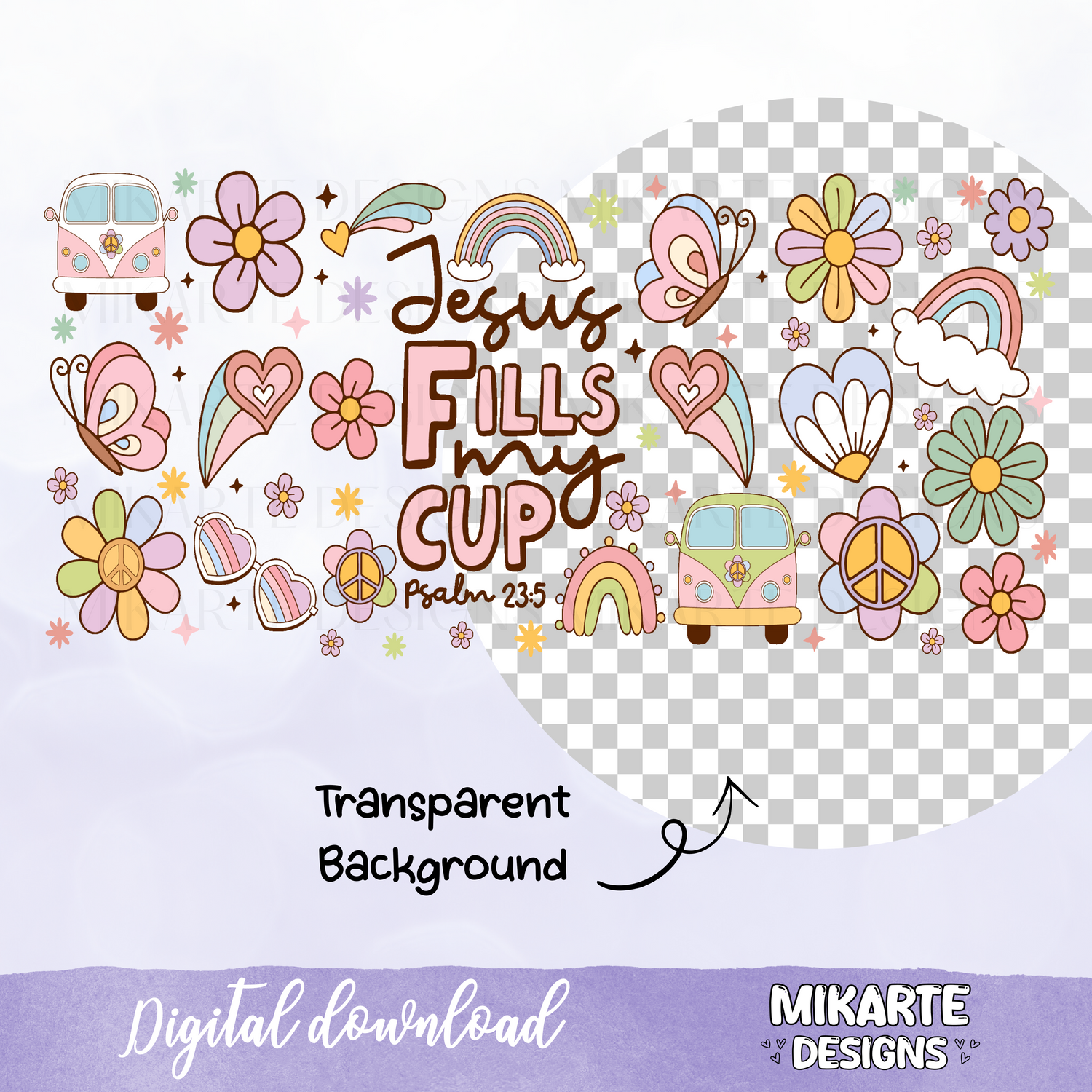 Jesus Fills My Cup | 16oz Glass Can PNG Digital Design