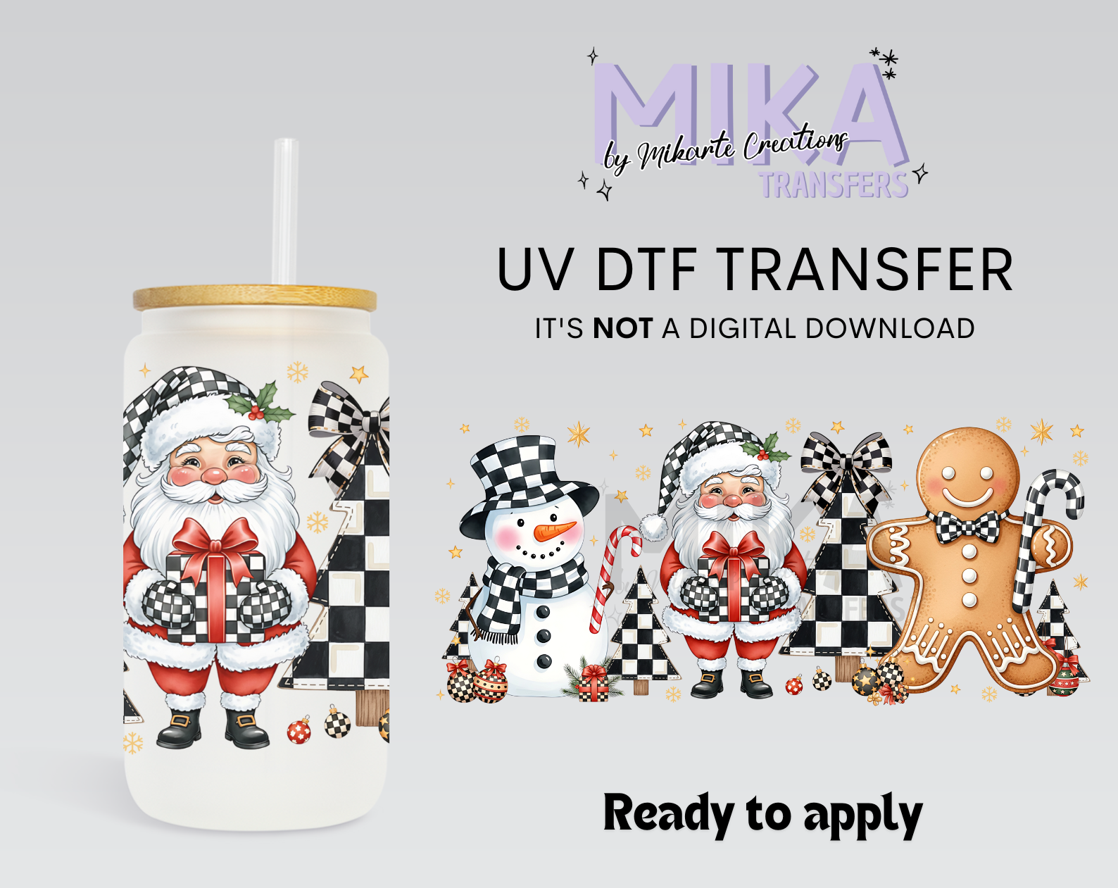 Santa Snowman Gingerbread | UV DTF