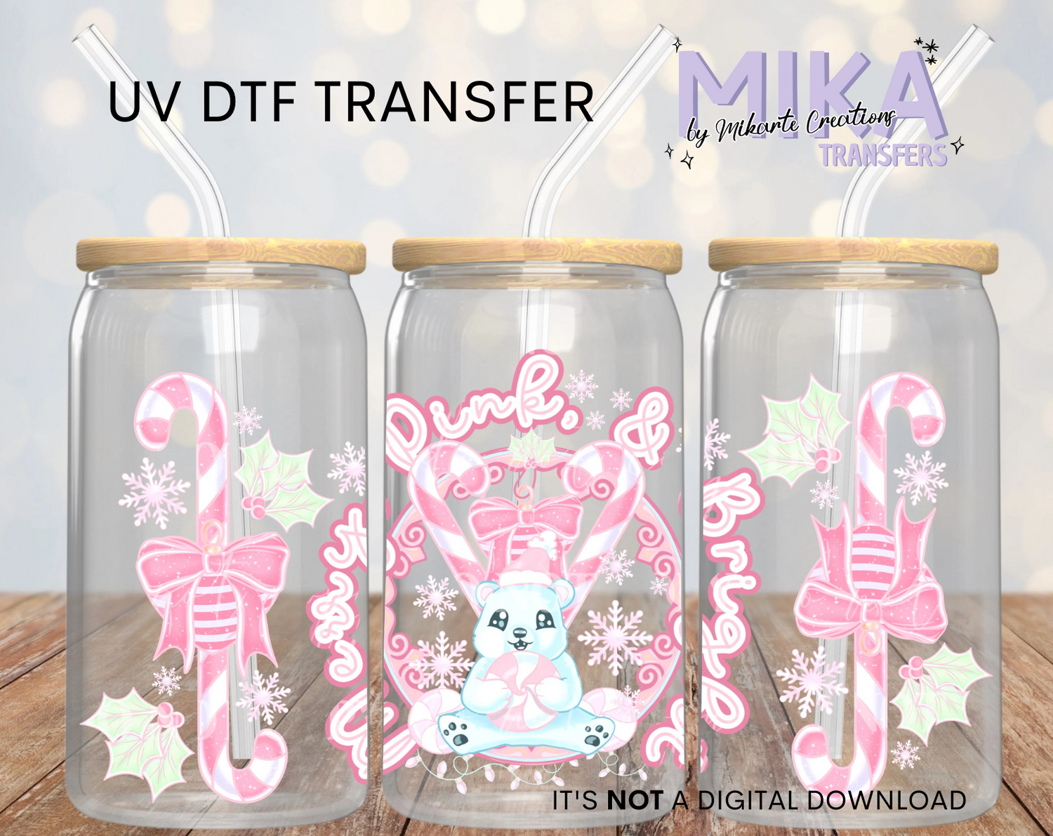 Merry, Pink &amp; Bright | UV DTF