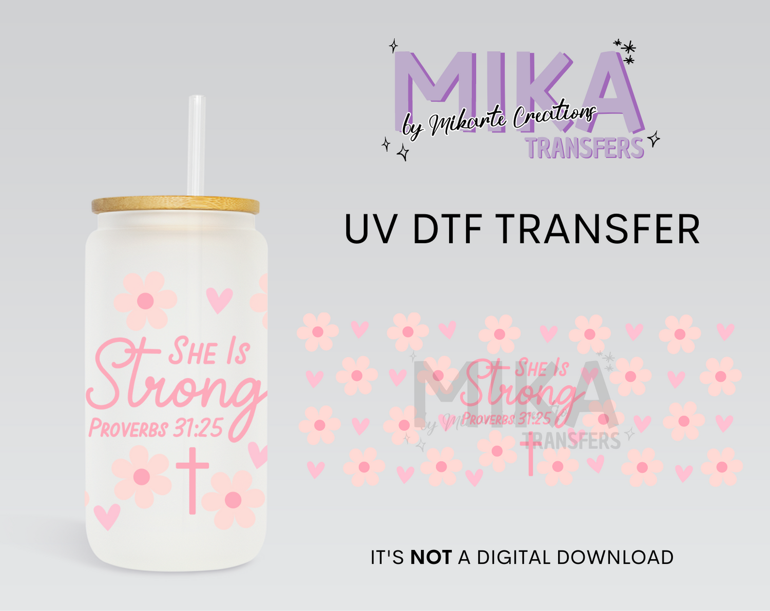 She is Strong | UV DTF Wrap