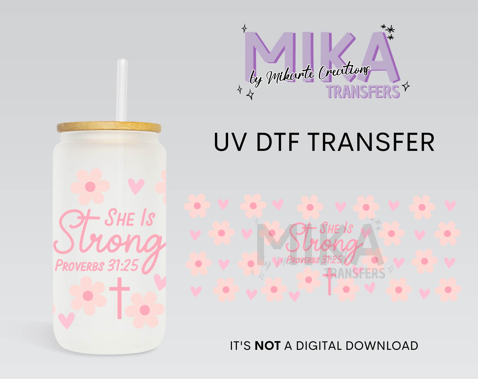 She is Strong | UV DTF Wrap