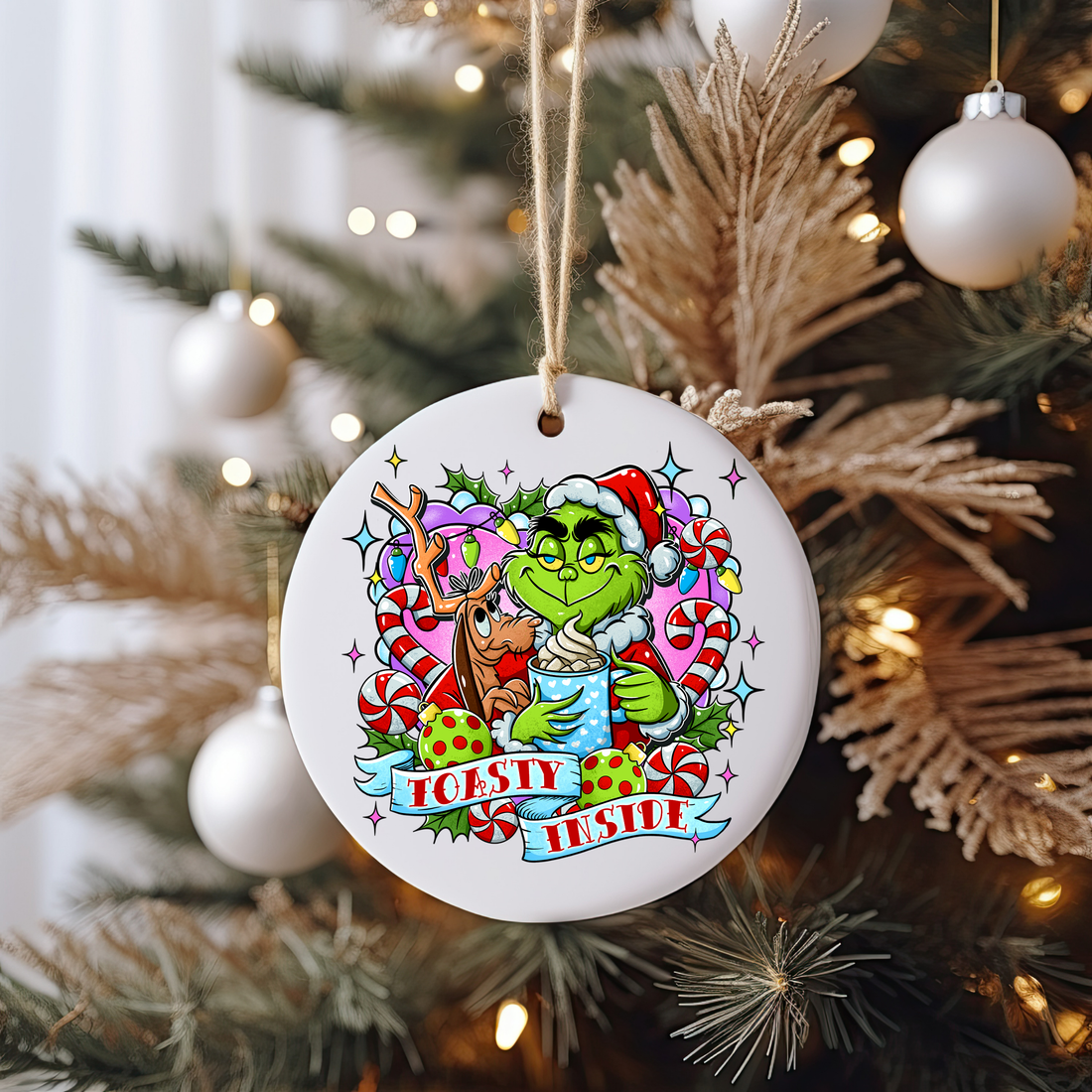 Toasty Grinch | Ornament UV DTF Sticker