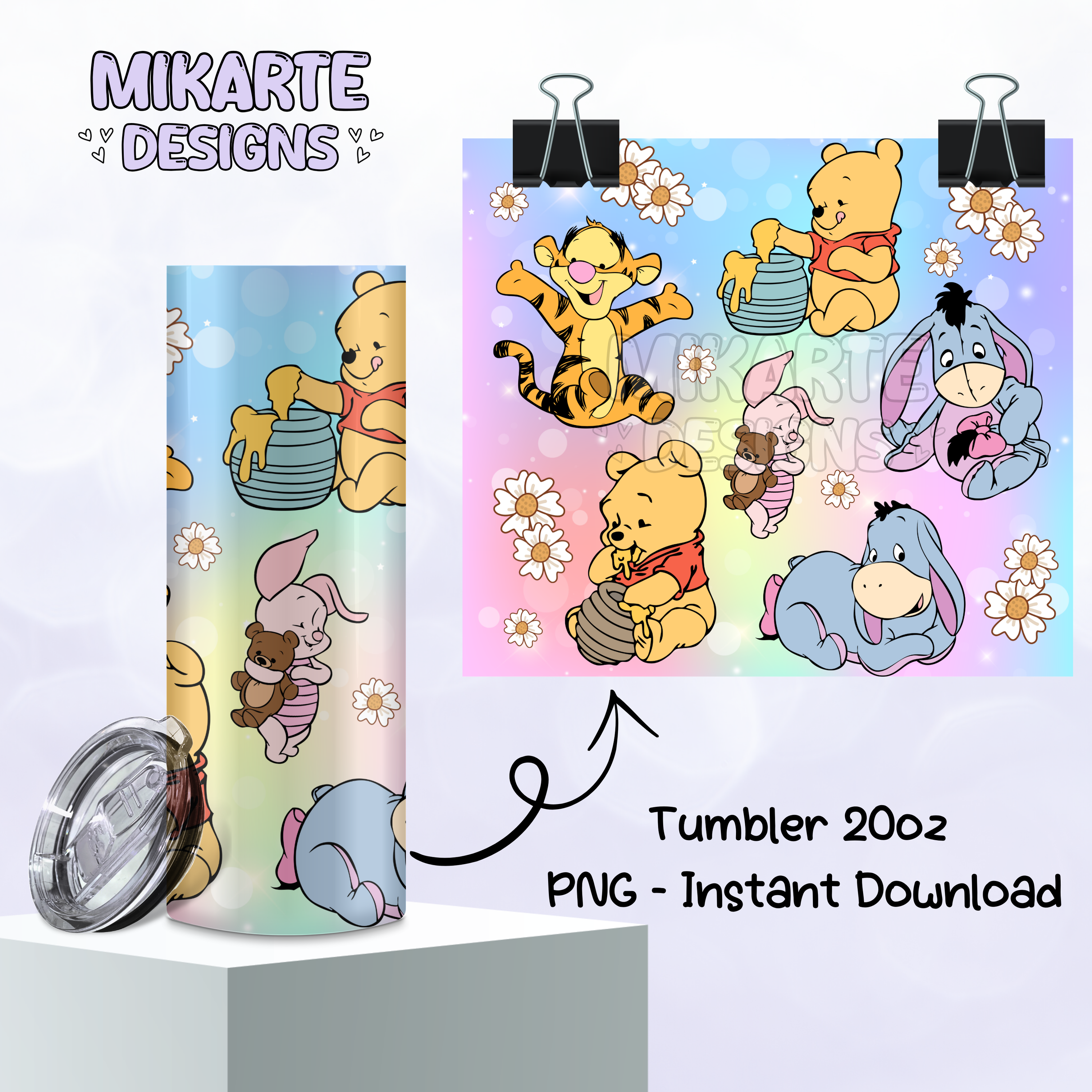 Oso y Amigos | Diseño digital PNG para vaso