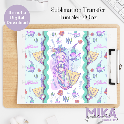 Cute Mermaid | Tumbler Sublimation Transfer