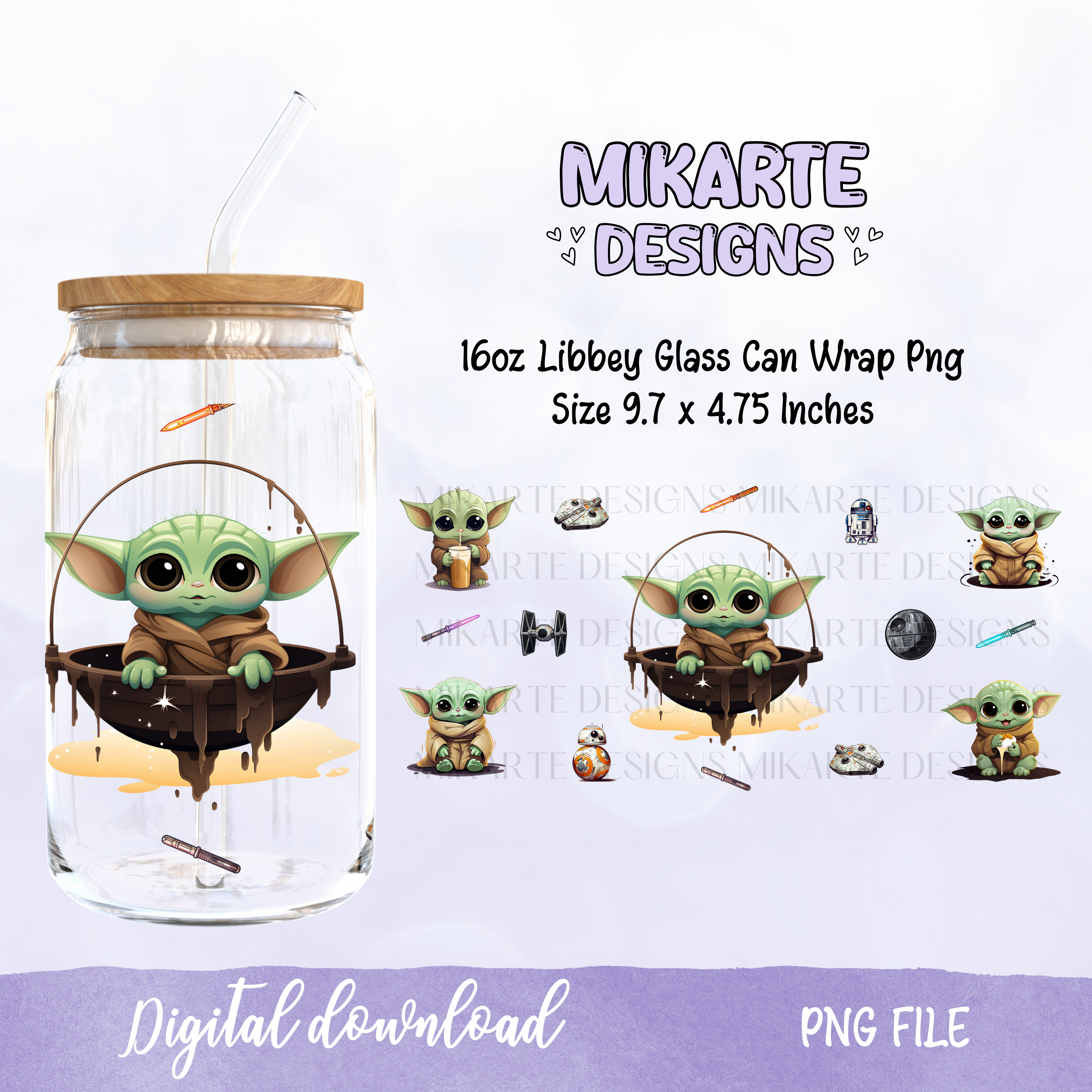 Baby Y | 16oz Glass Can PNG Digital Design