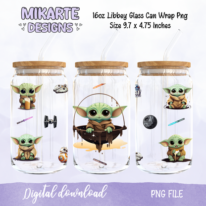 Baby Y | 16oz Glass Can PNG Digital Design