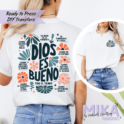 Dios Es Bueno | DTF Transfer